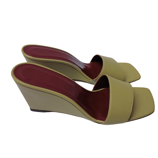 STAUD Green Wedge Sandals Nillie Wedge Sandal Shoe UK 7.5 NEW RRP 210