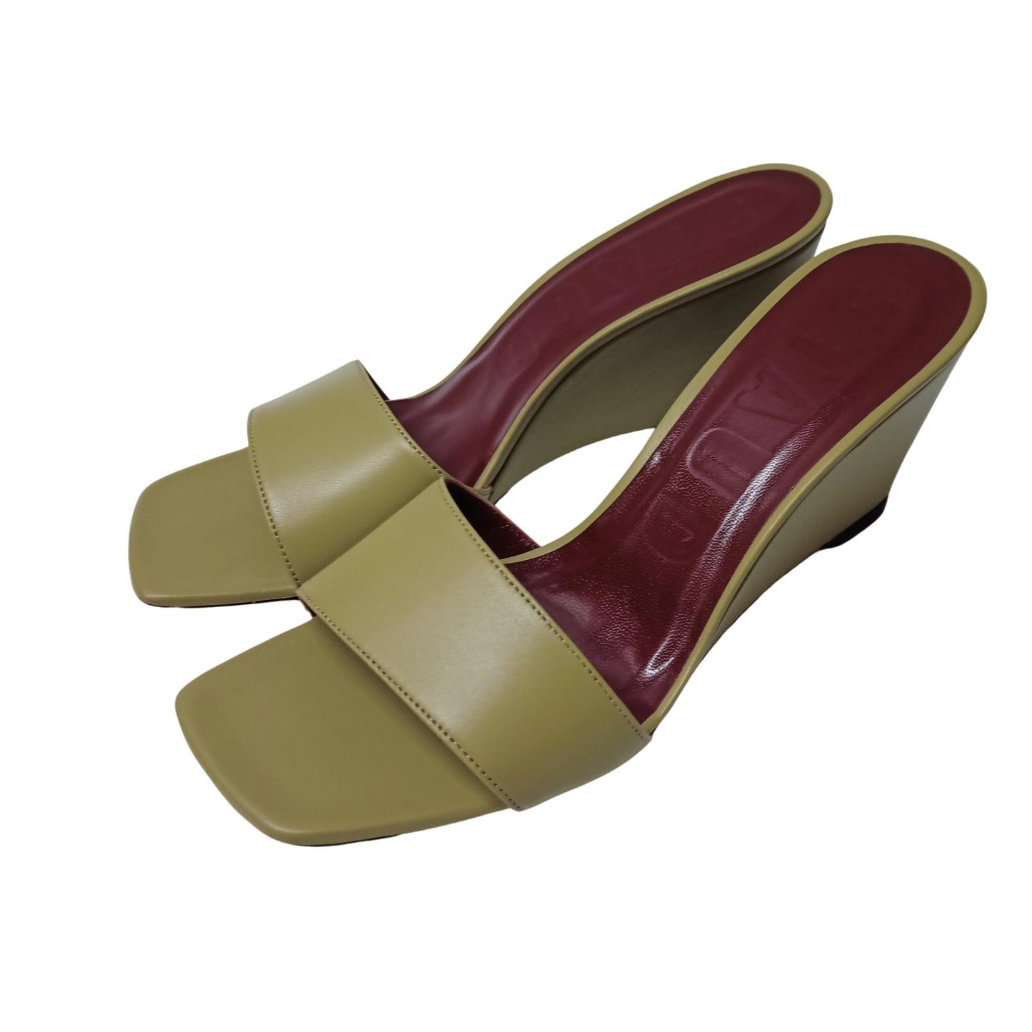 STAUD Green Wedge Sandals Nillie Wedge Sandal Shoe UK 7.5 NEW RRP 210