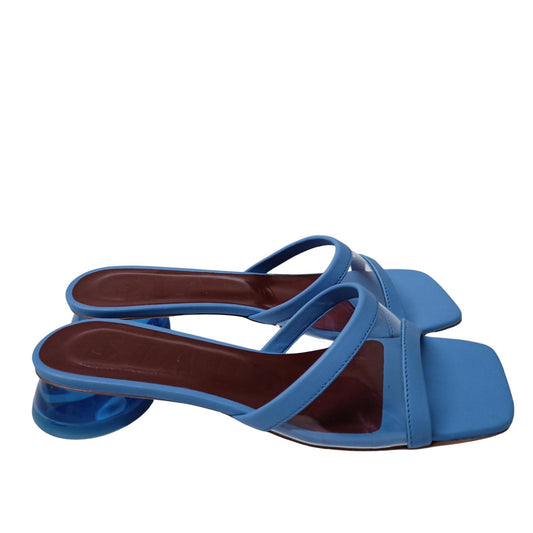 STAUD Blue Mid Heeled Sandals Simone Mid Heel Sandal Shoe UK 5 NEW RRP 270