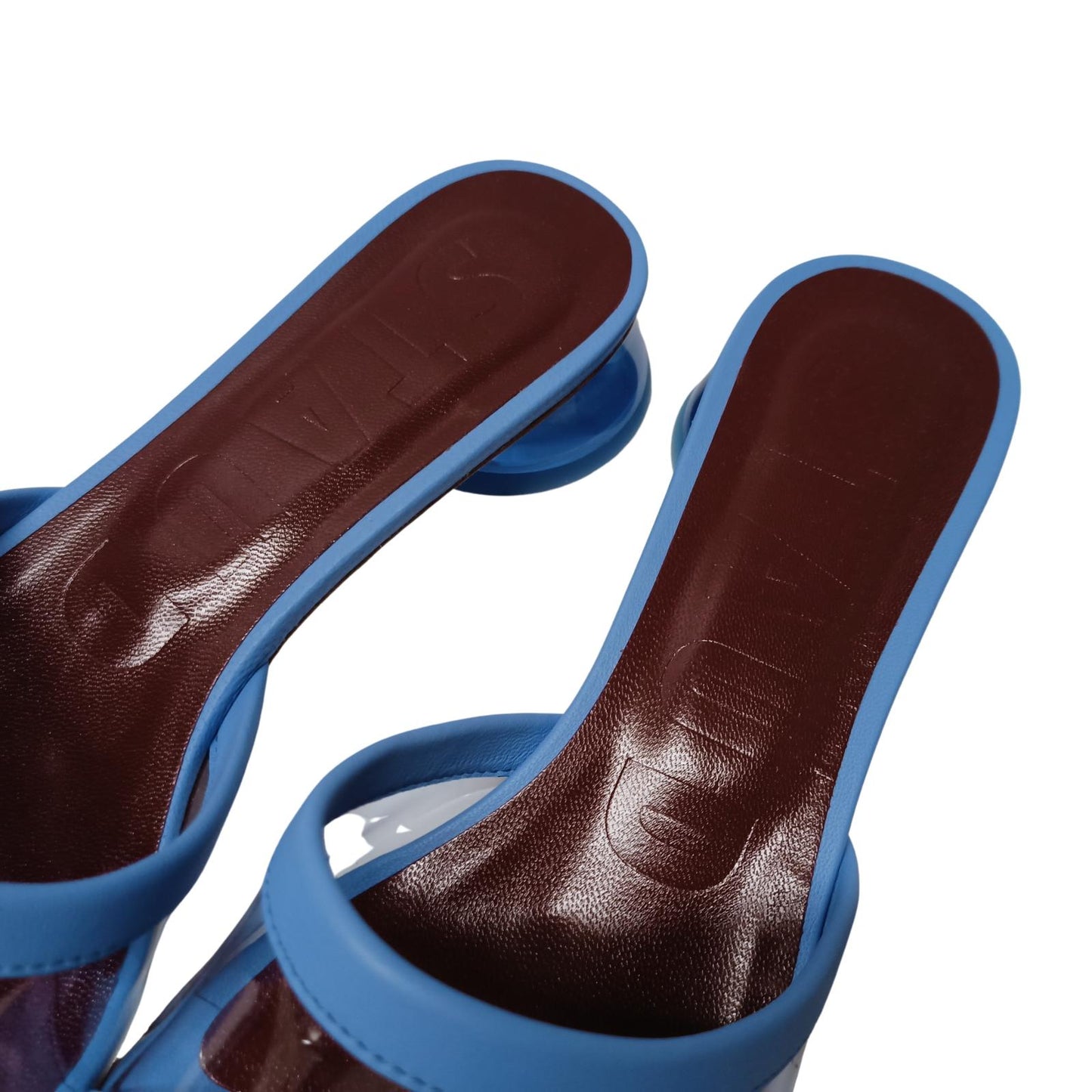 STAUD Blue Mid Heeled Sandals Simone Mid Heel Sandal Shoe UK 5 NEW RRP 270
