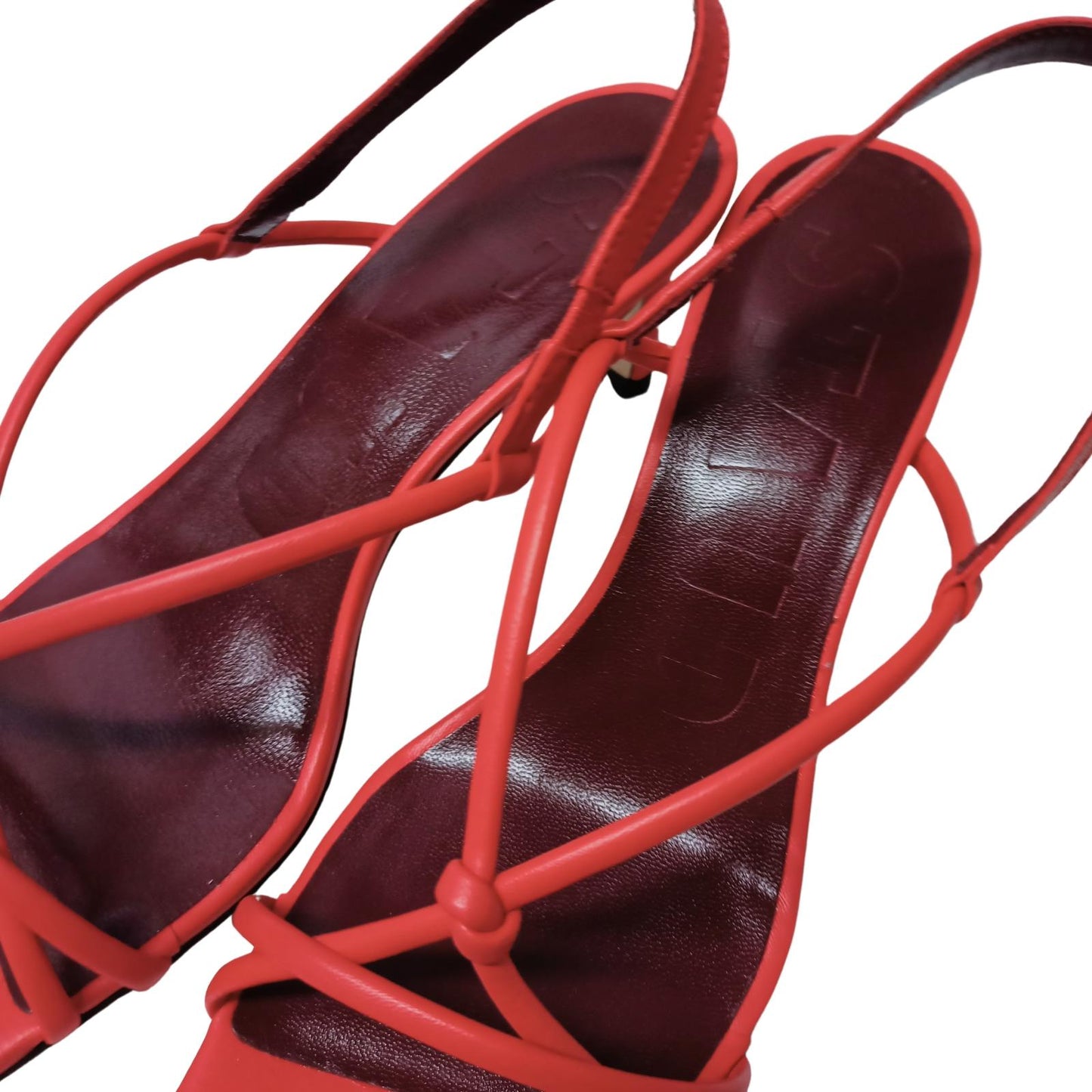 STAUD Red High Heeled Nicolettte Sandal Sling Back Leather UK 6 NEW RRP 270