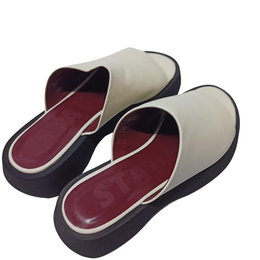 STAUD White Sandals Alpine Slide Flat Sandale Block Nappa Shoe UK 5 NEW RRP 295