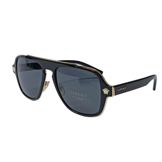 VERSACE Sunglasses Black Rectangle Medusa Glasses NEW RRP 230