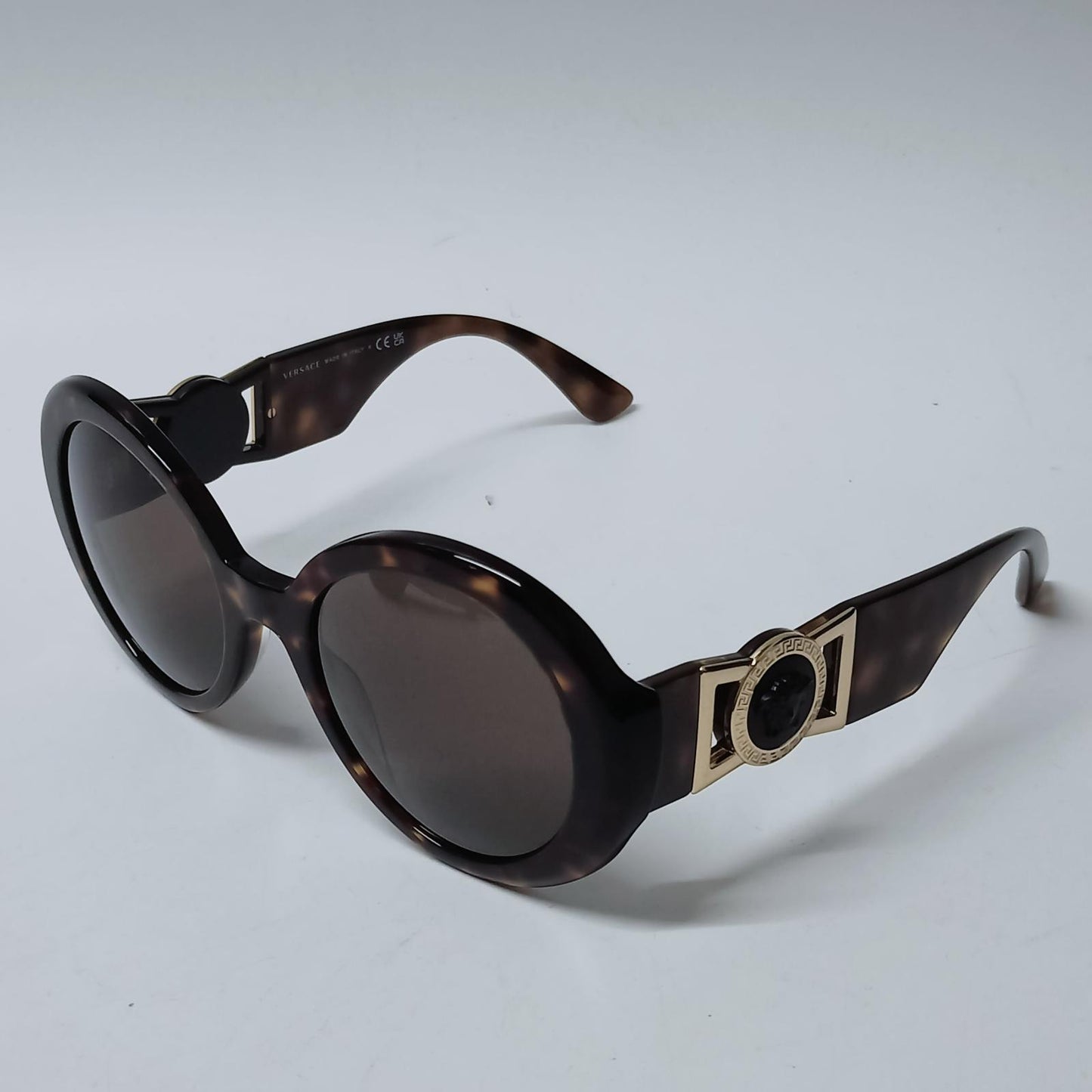 VERSACE Sunglasses Brown Round Medusa Temple Round Frames NEW RRP 235