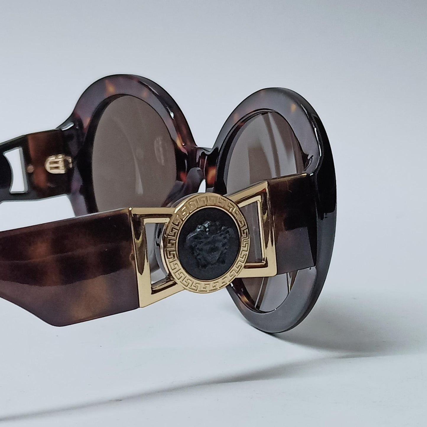 VERSACE Sunglasses Brown Round Medusa Temple Round Frames NEW RRP 235