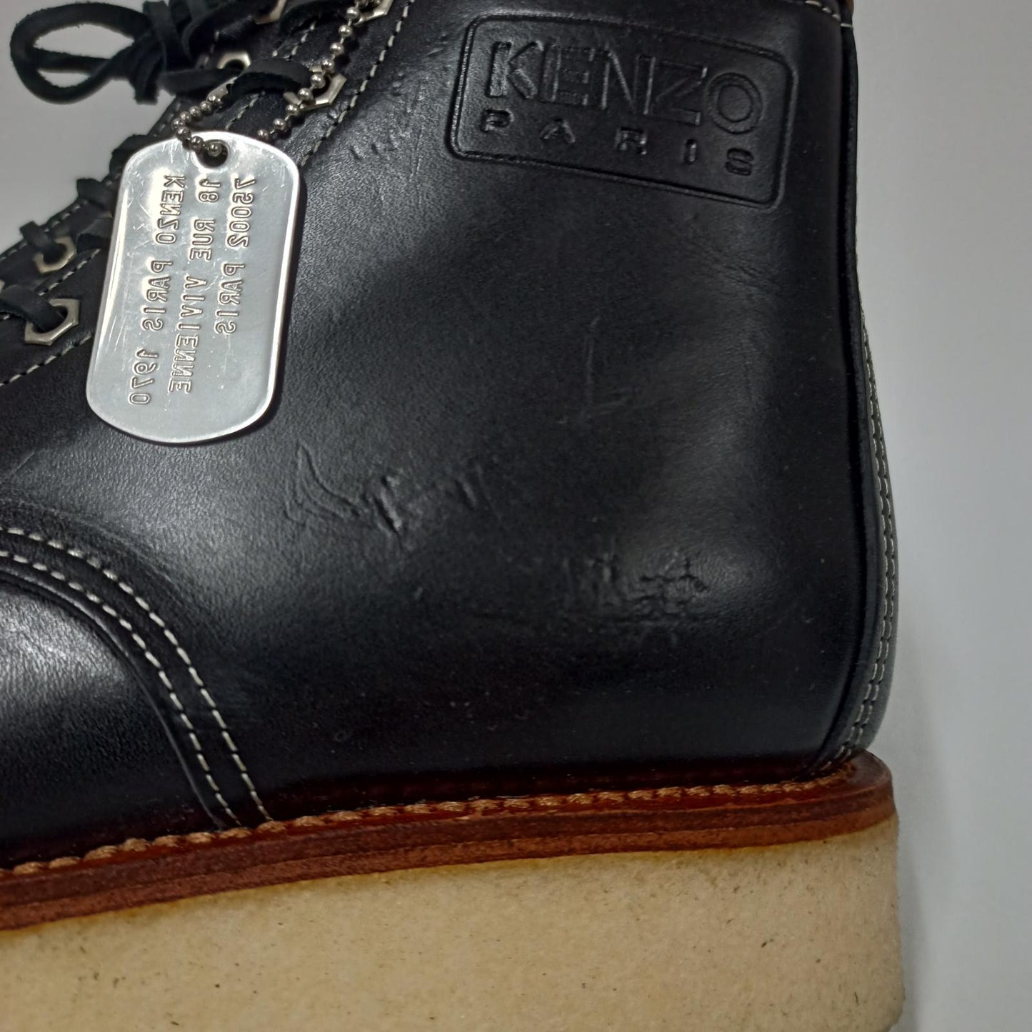 KENZO Ladies Black Combat Classic Boot Shoe Size UK 6 NEW RRP 460