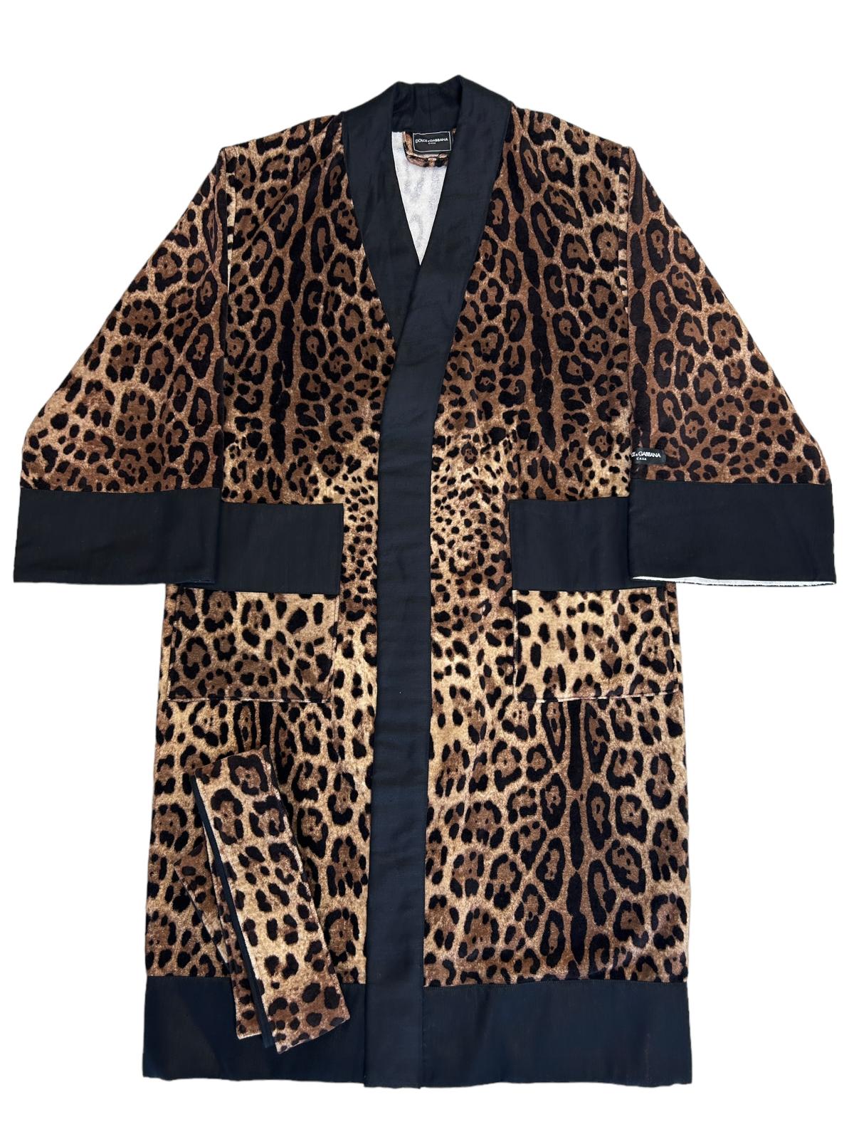 DOLCE & GABBANA Leopard Print Bath Robe Small NEW RRP 950