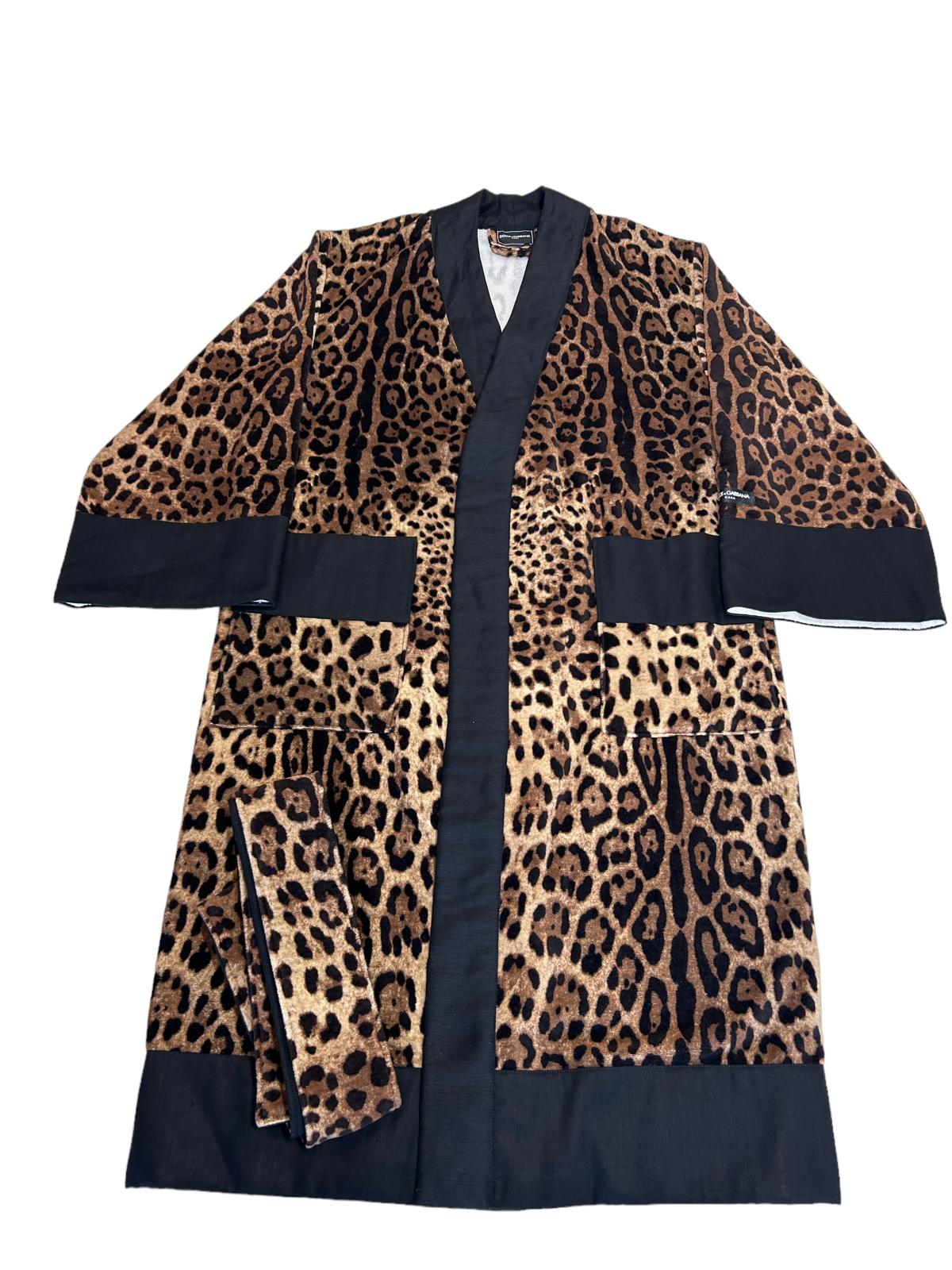 DOLCE & GABBANA Leopard Print Bath Robe Small NEW RRP 950