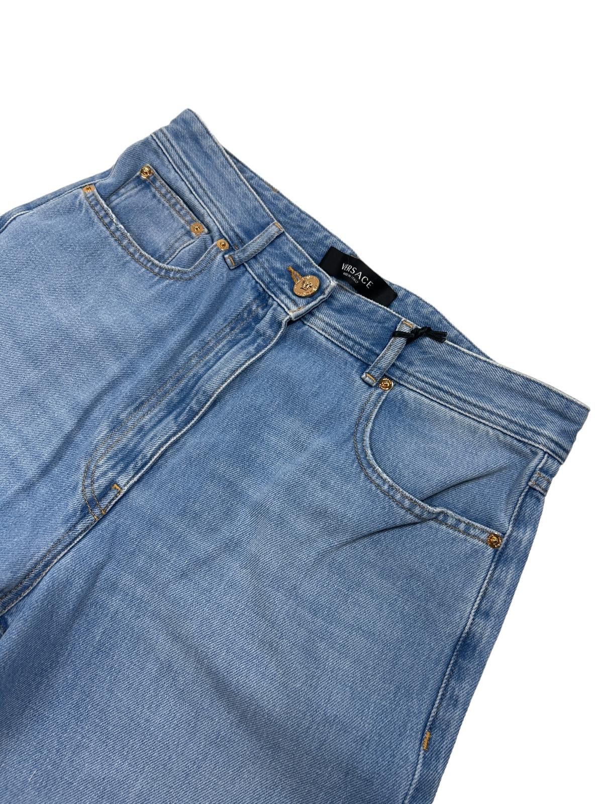 VERSACE Denim Cotton Blue Wide Leg Jeans Size 27 NEW RRP 640