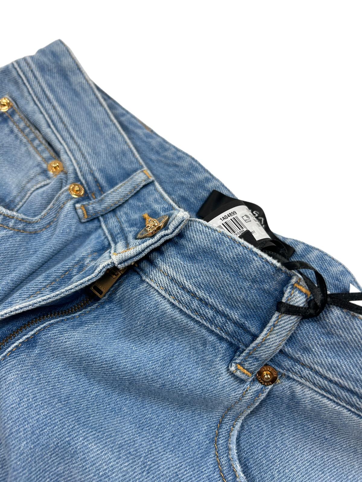 VERSACE Denim Cotton Blue Wide Leg Jeans Size 27 NEW RRP 640