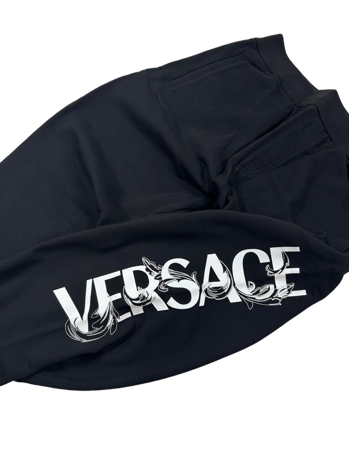 VERSACE Black Track Pants Tessuto Large NEW RRP 700