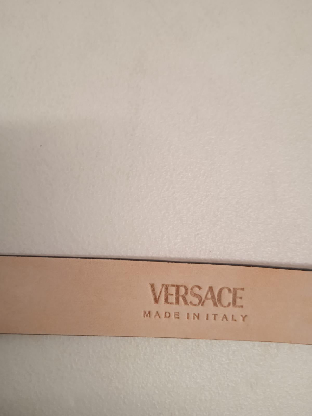 VERSACE Ladies Pink Leather Safety Pin Medusa Head Buckle Belt 75/30 NEW RRP270