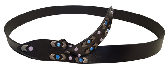 ISABEL MARANT Ladies Lecce Black Multi Leather Studded Wrap Belt S NEW RRP220