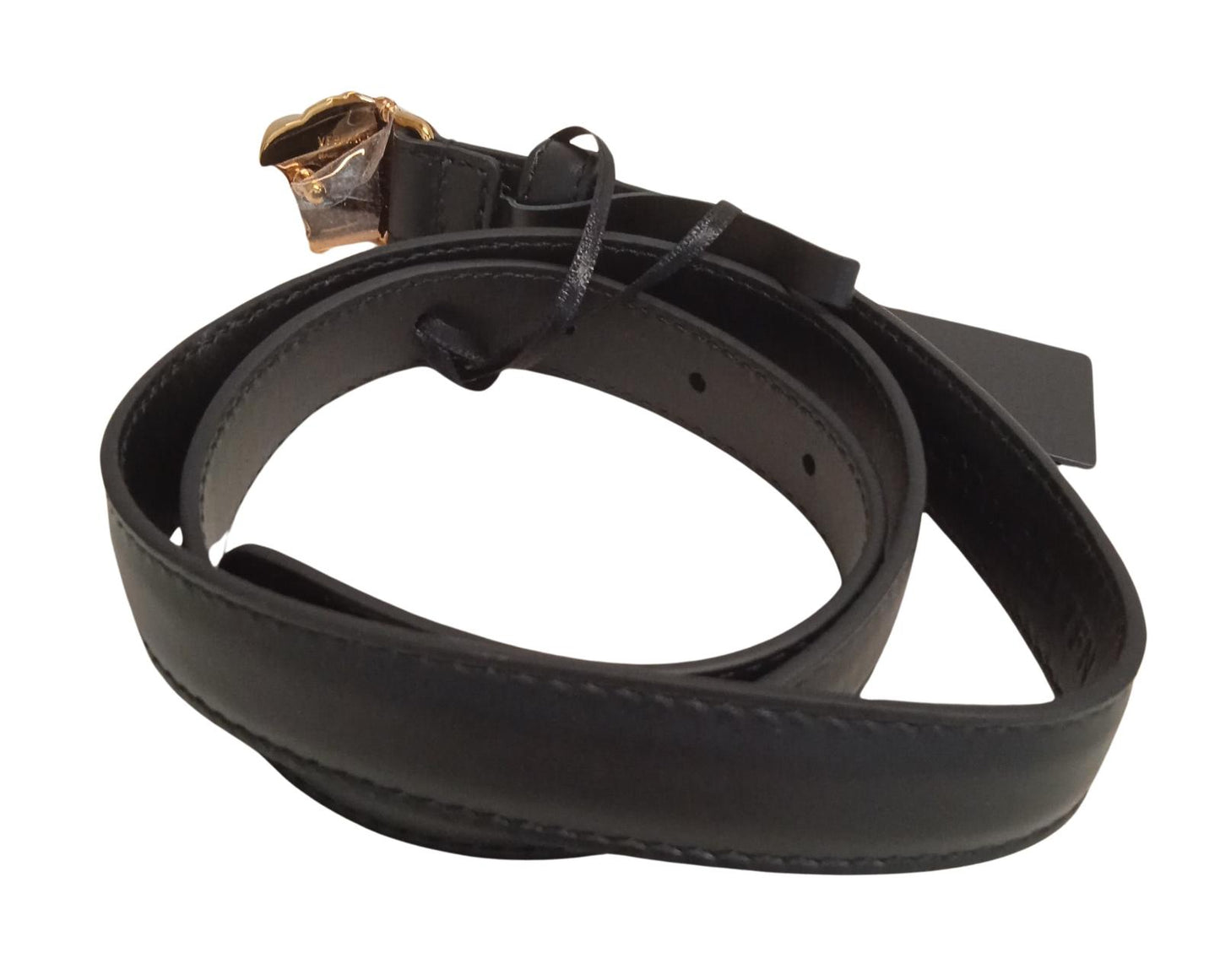 VERSACE Ladies Black Leather Medusa Head Adjustable Buckle Belt 75/30 NEW RRP280