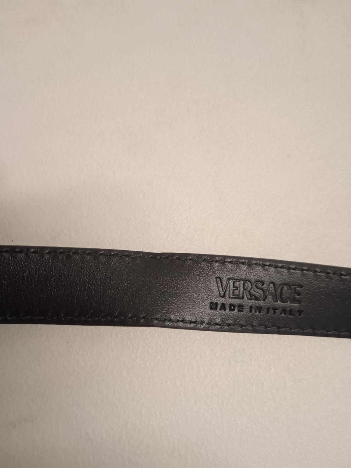 VERSACE Ladies Black Leather Medusa Head Adjustable Buckle Belt 75/30 NEW RRP280