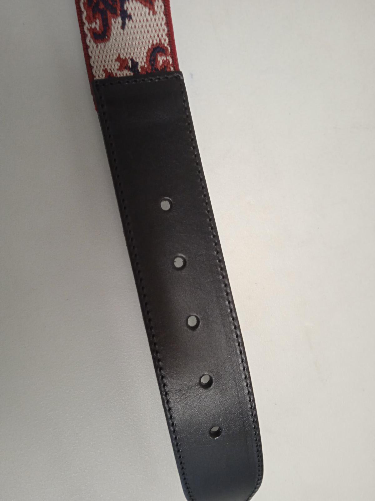 ISABEL MARANT Ladies Zaf Red/Black Embroidery Leather Belt 75/30 NEW RRP295