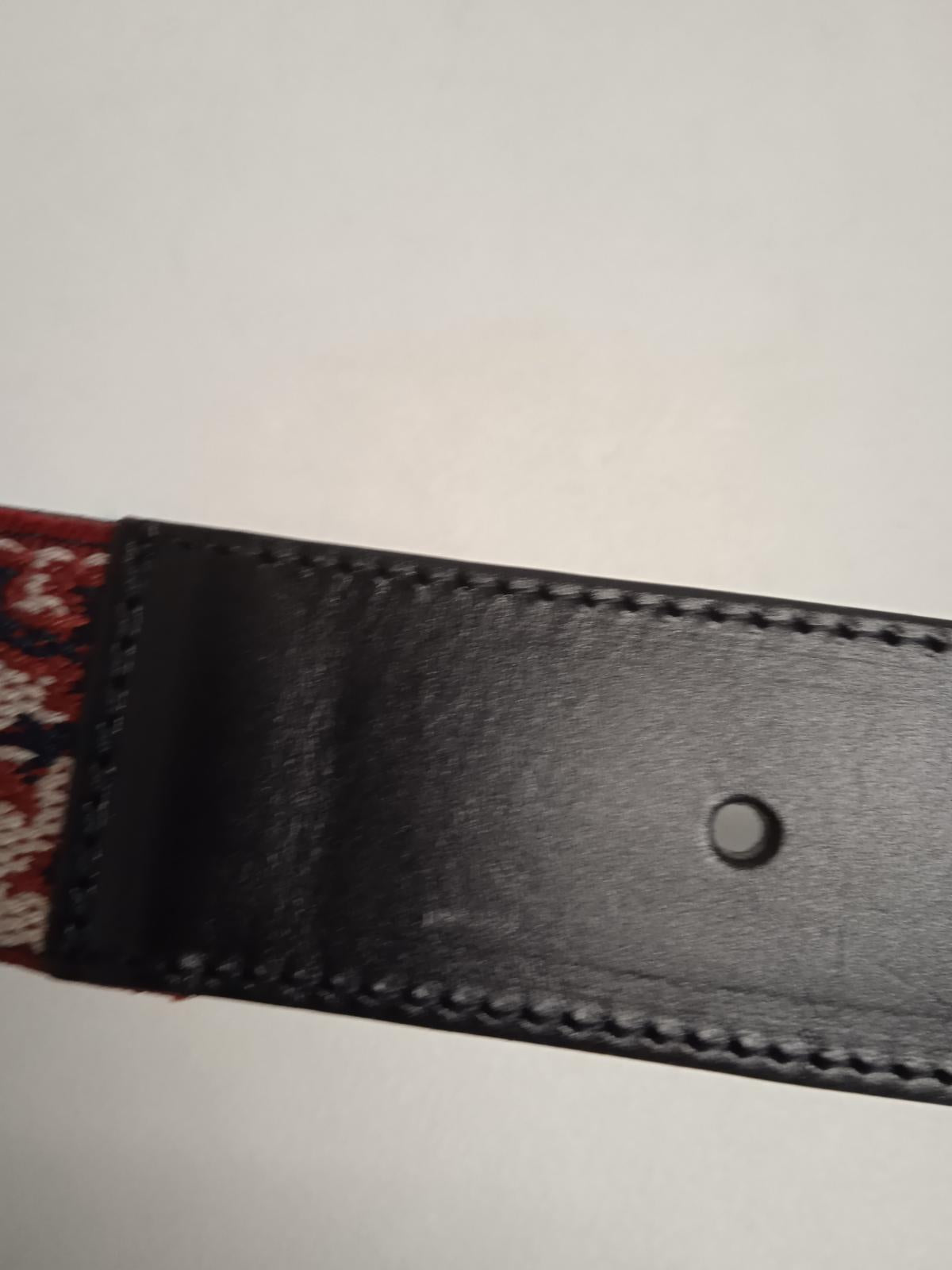 ISABEL MARANT Ladies Zaf Red/Black Embroidery Leather Belt 75/30 NEW RRP295