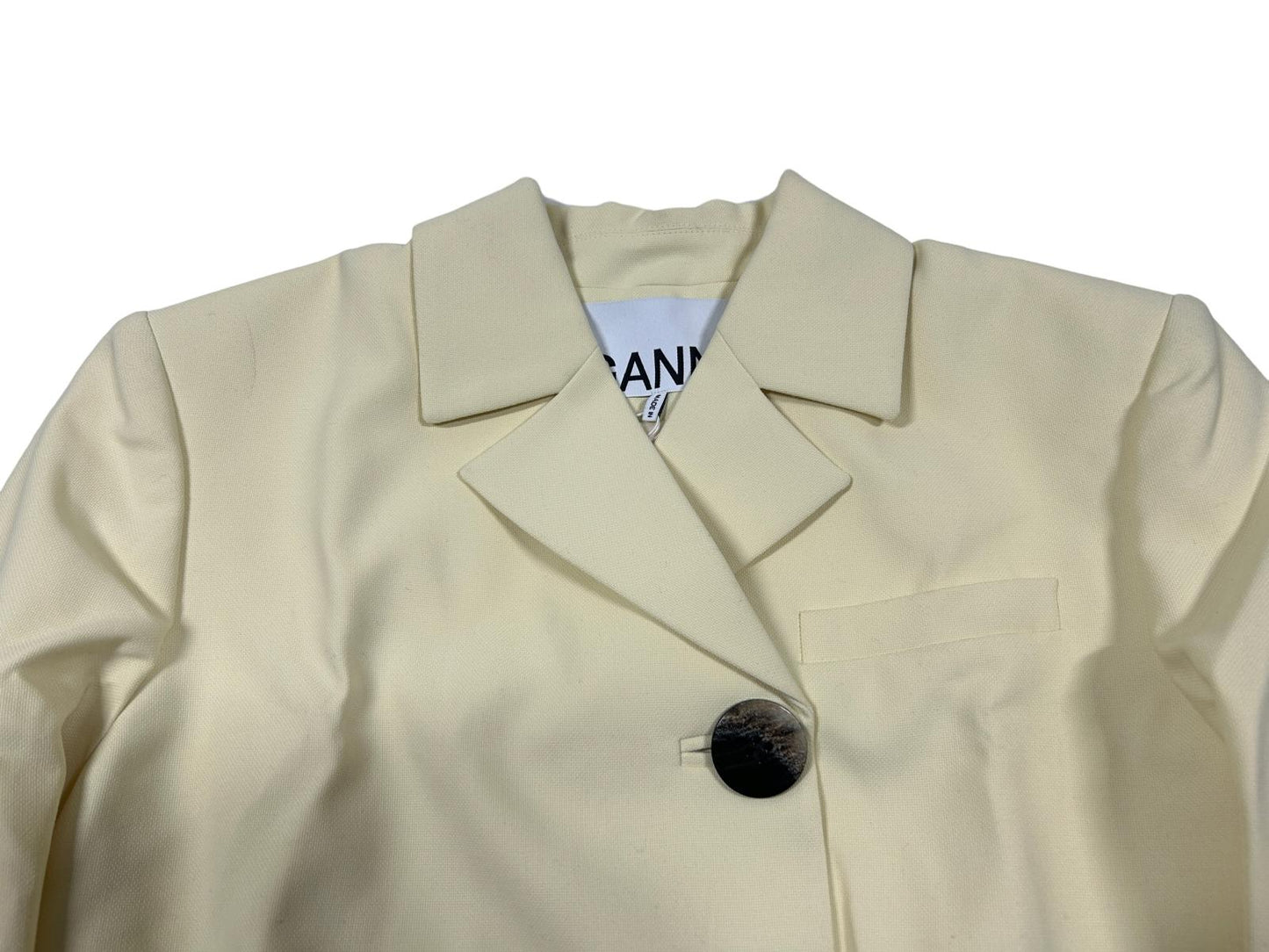 GANNI Yellow Viscose Blazer Size 36 NEW RRP 325
