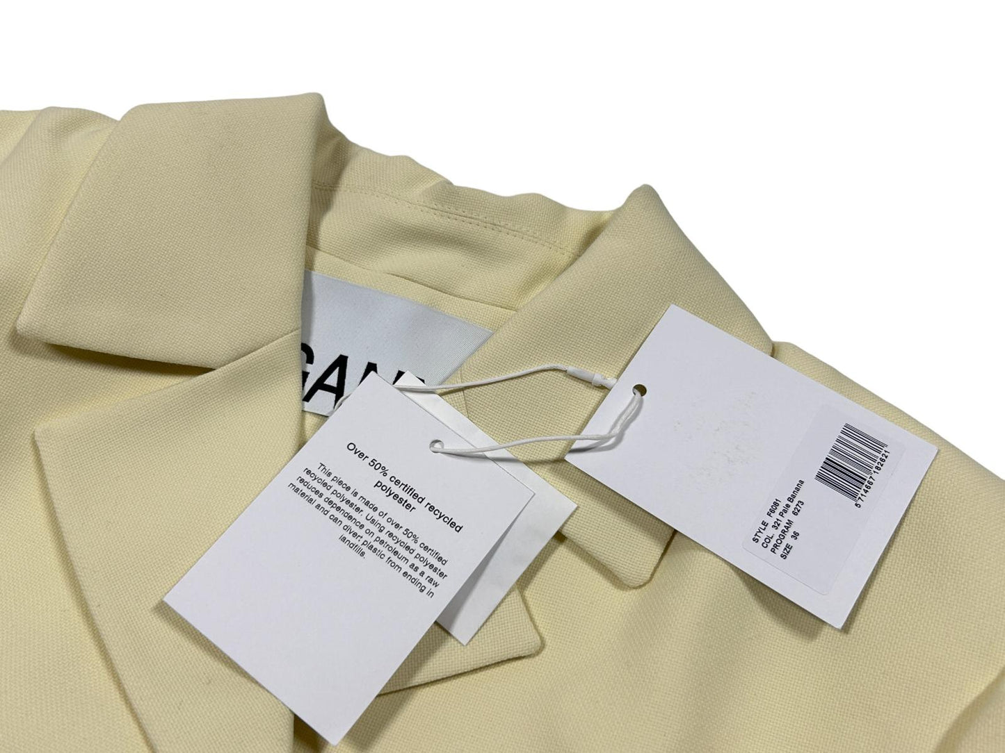 GANNI Yellow Viscose Blazer Size 36 NEW RRP 325