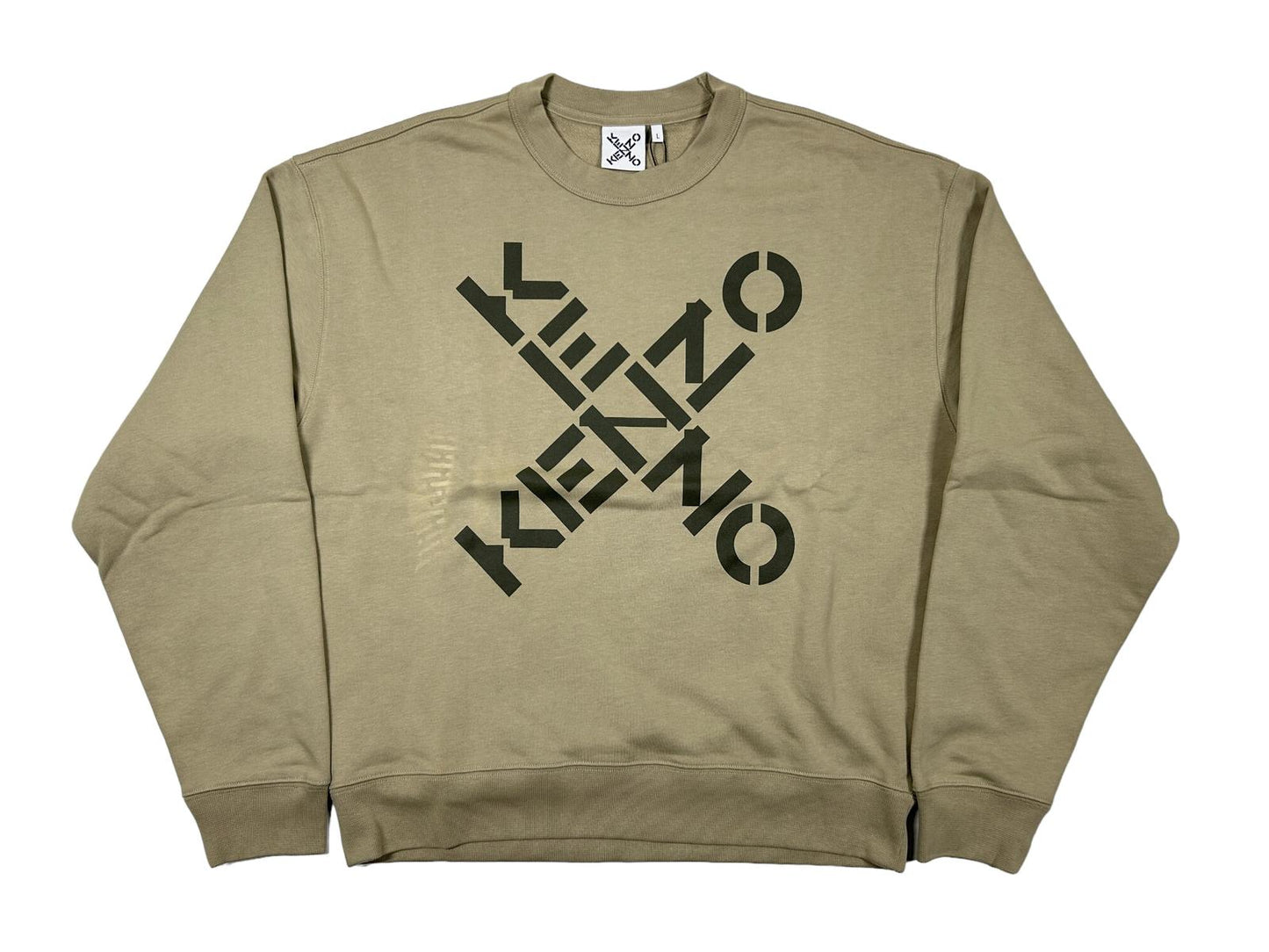 KENZO Brown Sweatshirt Cotton Logo Large NEW RRP 245