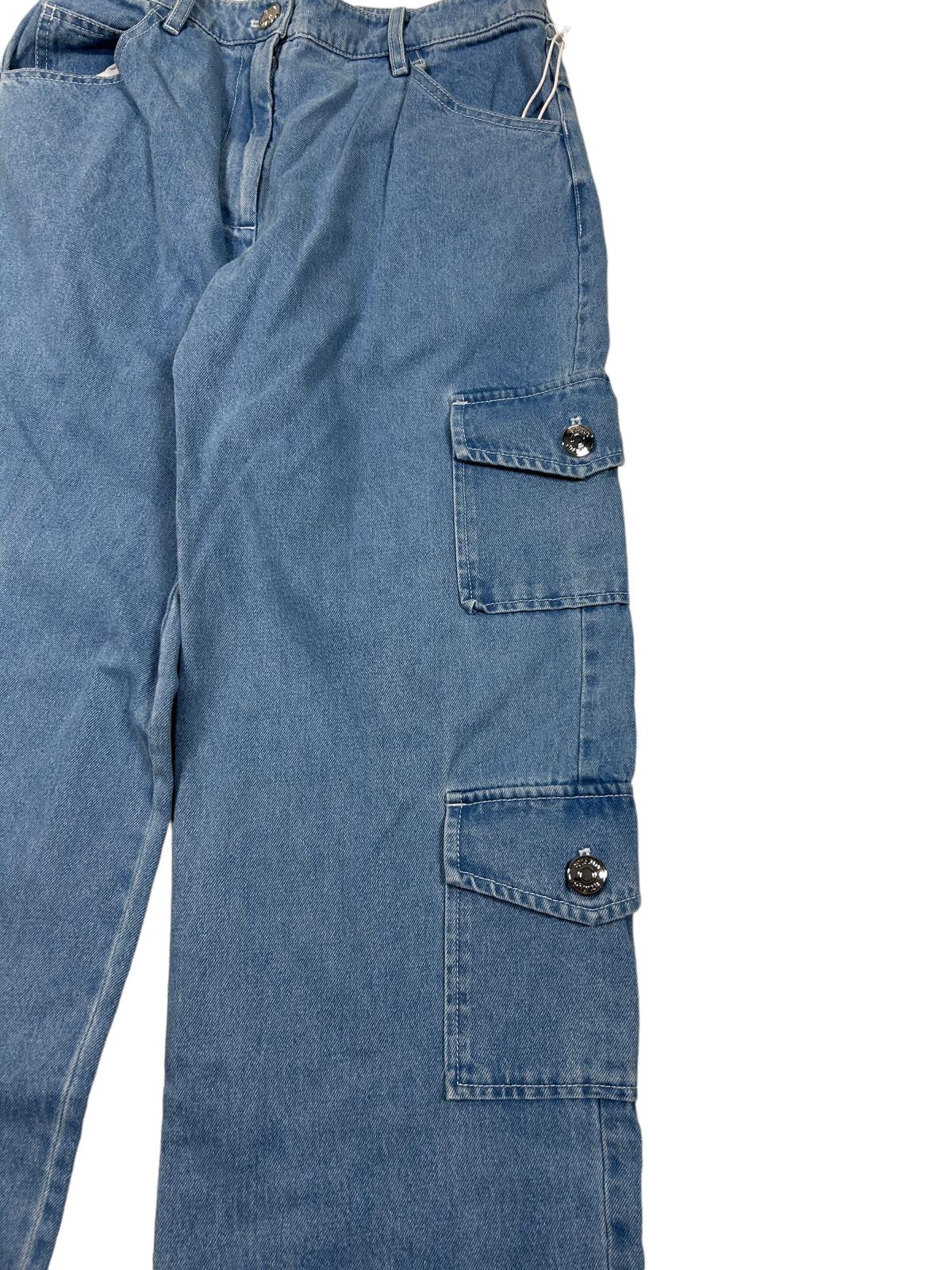STAUD Blue Wide Leg Jeans Cargo Size 4 NEW RRP 245