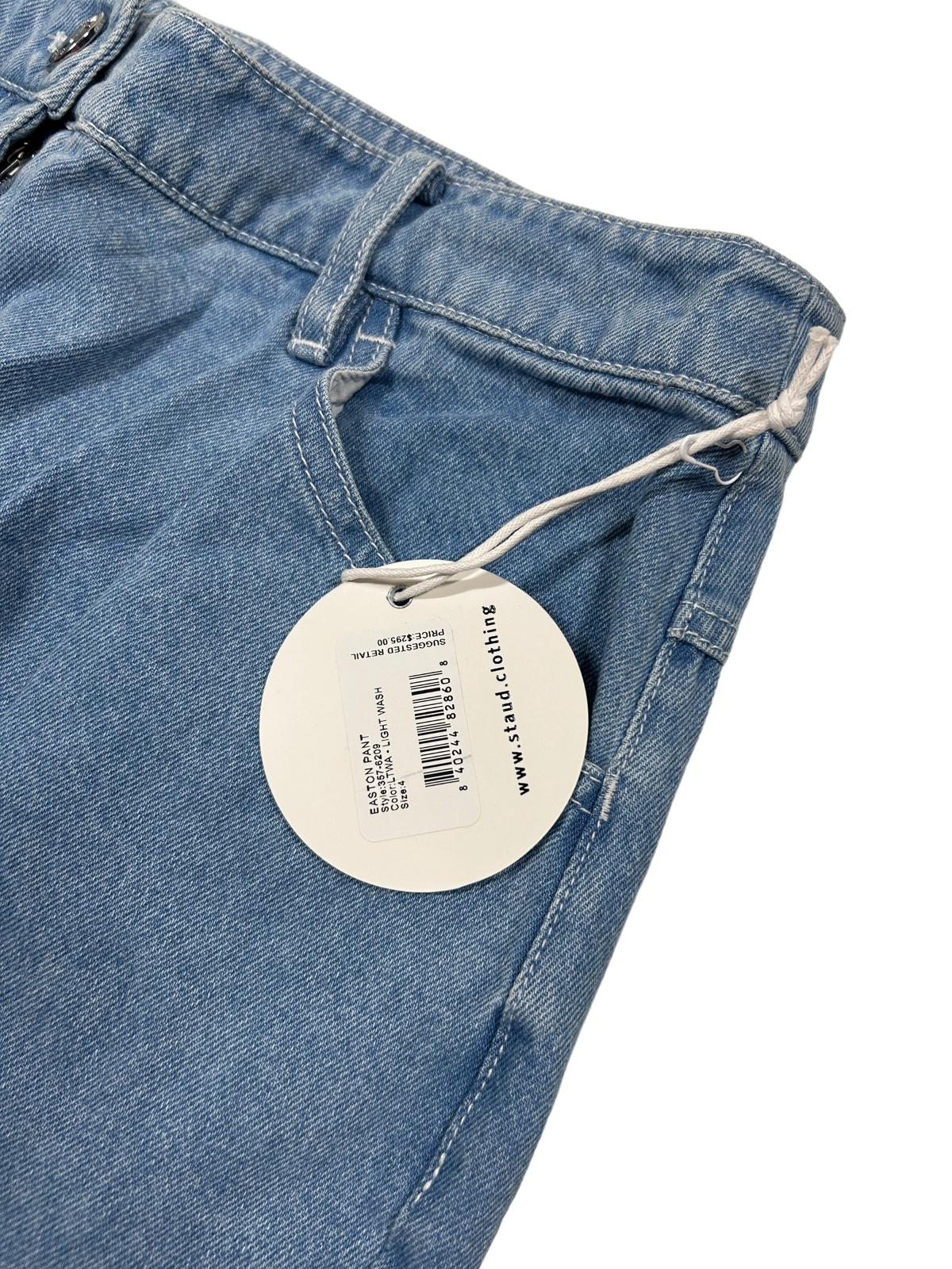 STAUD Blue Wide Leg Jeans Cargo Size 4 NEW RRP 245