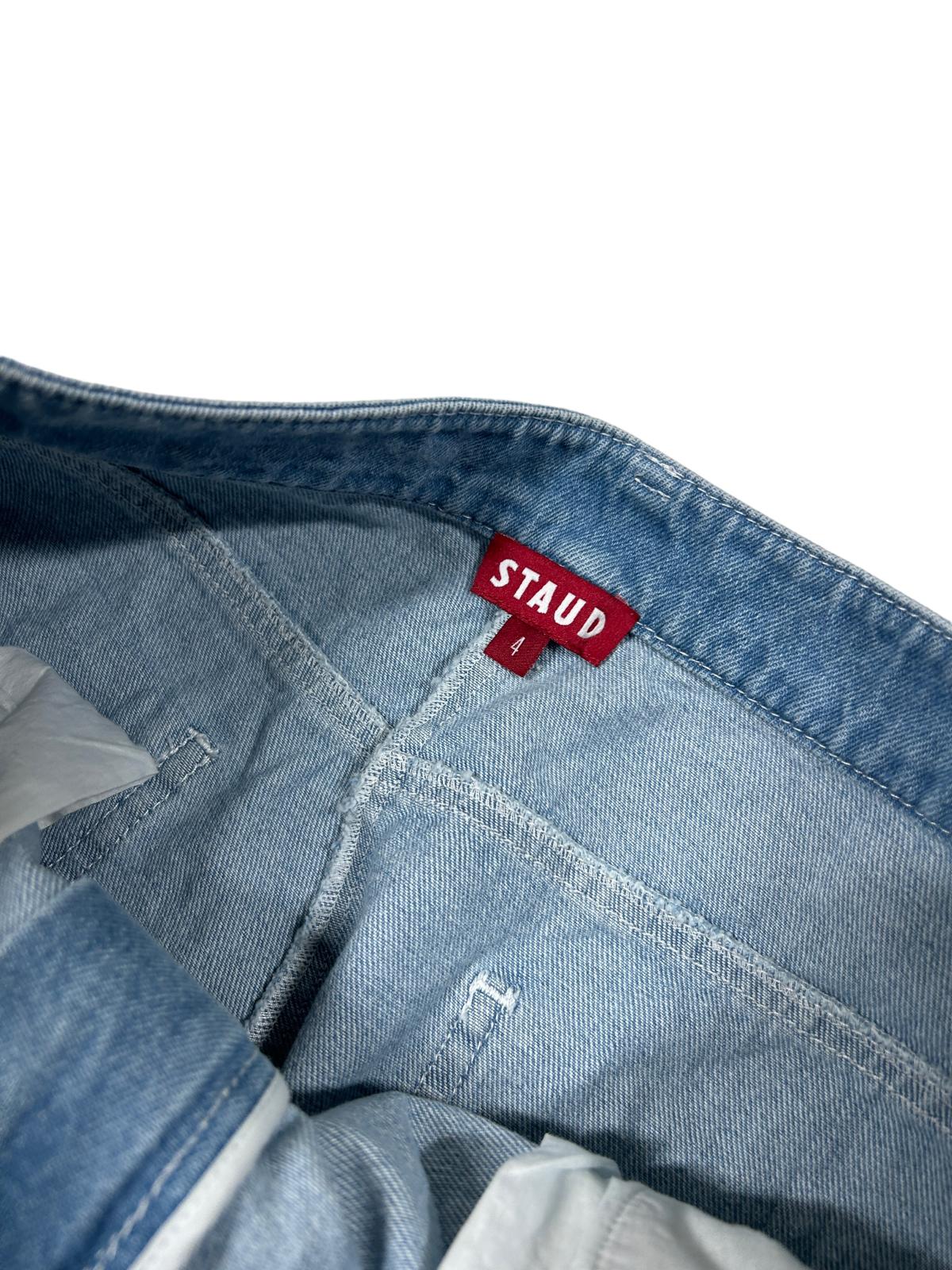 STAUD Blue Wide Leg Jeans Cargo Size 4 NEW RRP 245