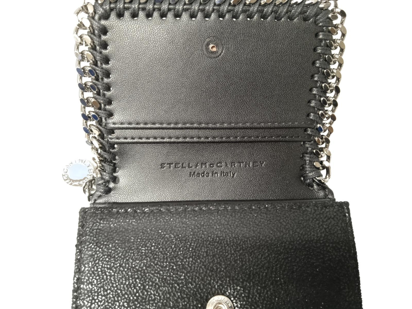 STELLA MCCARTNEY Falabella Black Small Flap Wallet Size OS RRP 290 NEW