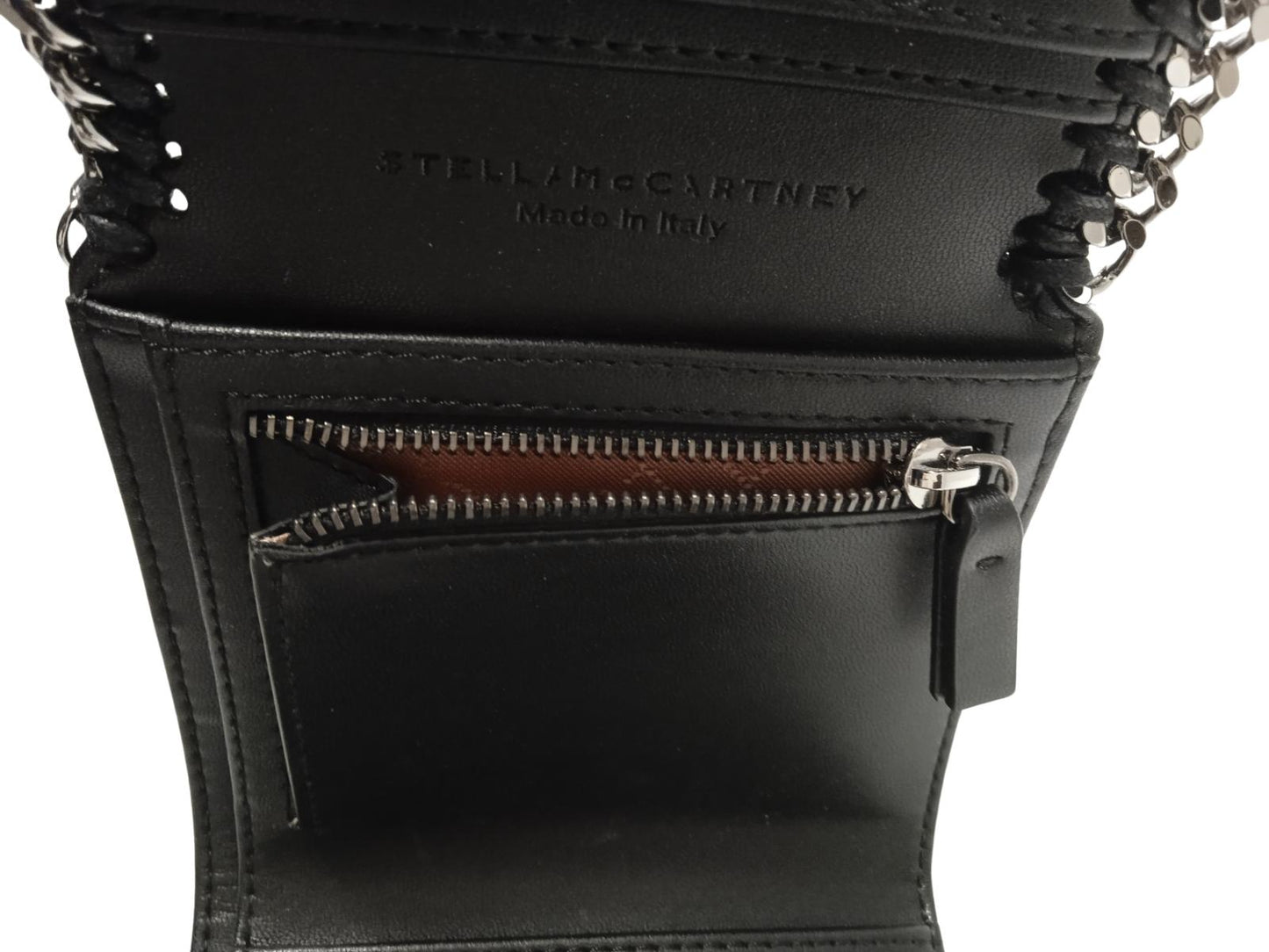 STELLA MCCARTNEY Falabella Black Small Flap Wallet Size OS RRP 290 NEW