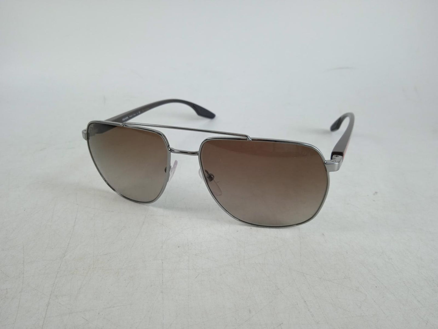 PRADA Men's Brown Gunmetal Linea Rossa Sunglasses One Size RRP235 NEW