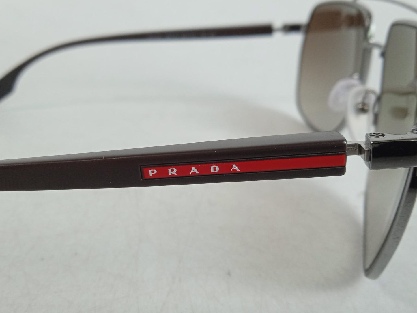 PRADA Men's Brown Gunmetal Linea Rossa Sunglasses One Size RRP235 NEW