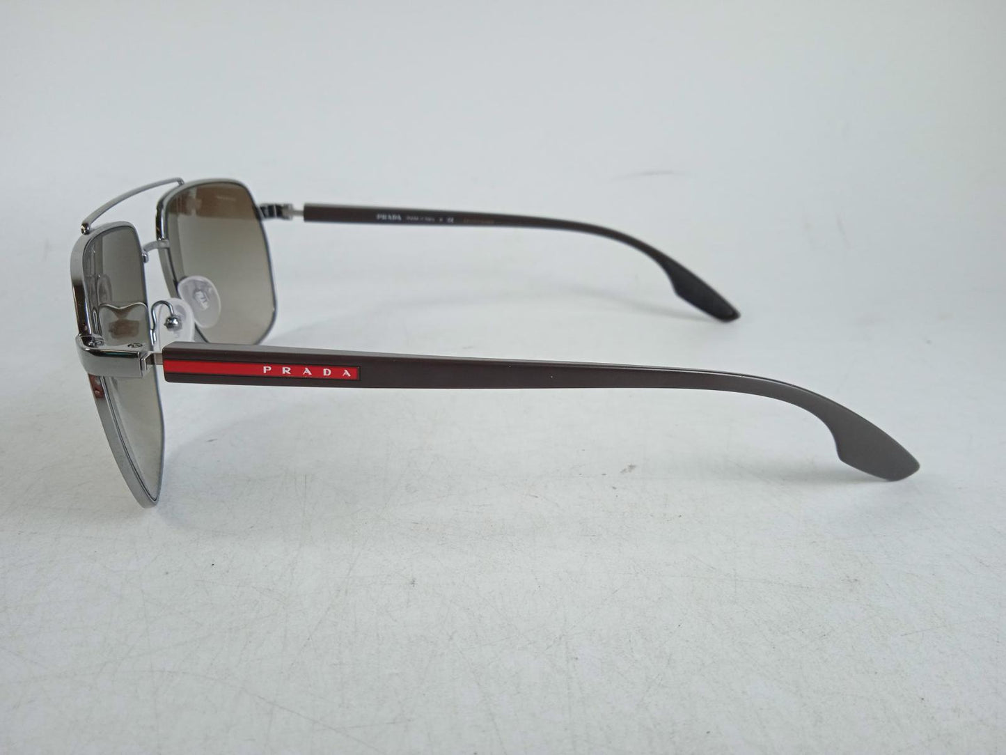 PRADA Men's Brown Gunmetal Linea Rossa Sunglasses One Size RRP235 NEW