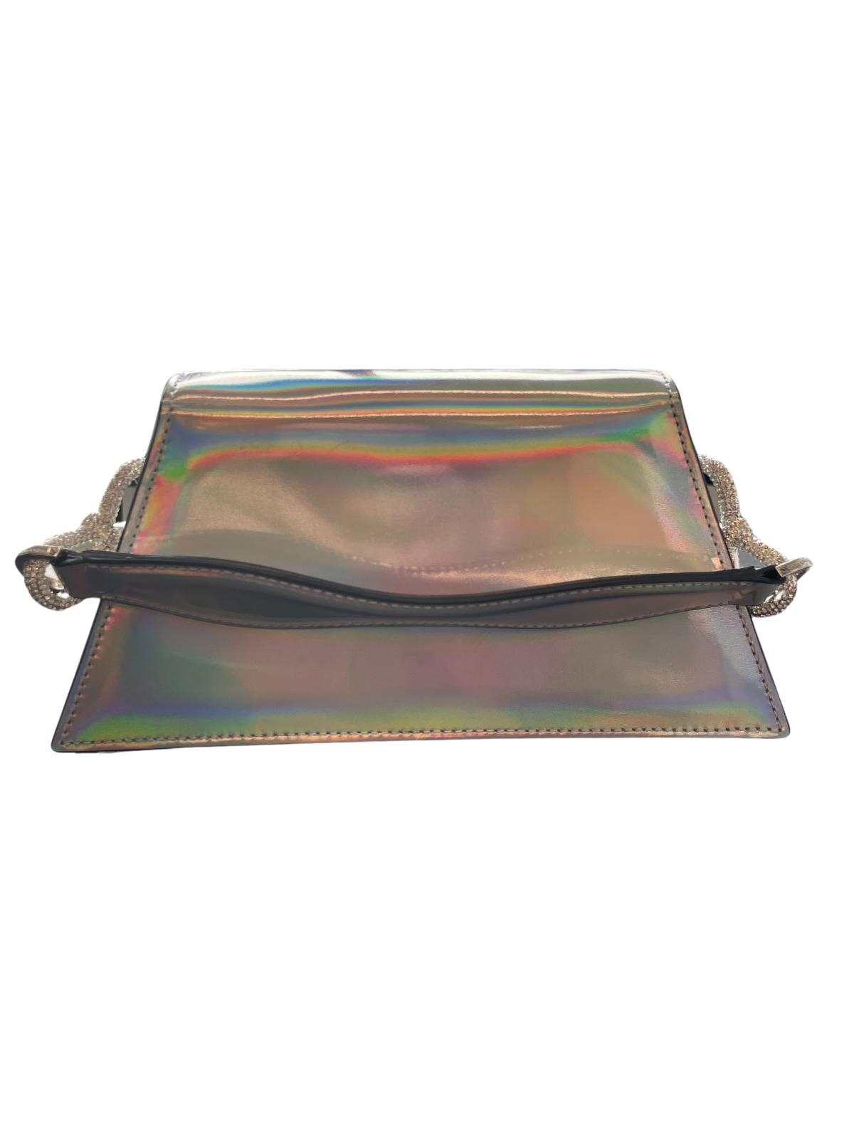 MACH & MACH Samantha Leather Bow Top Handle Metallic Bag Size OS RRP1210 NEW