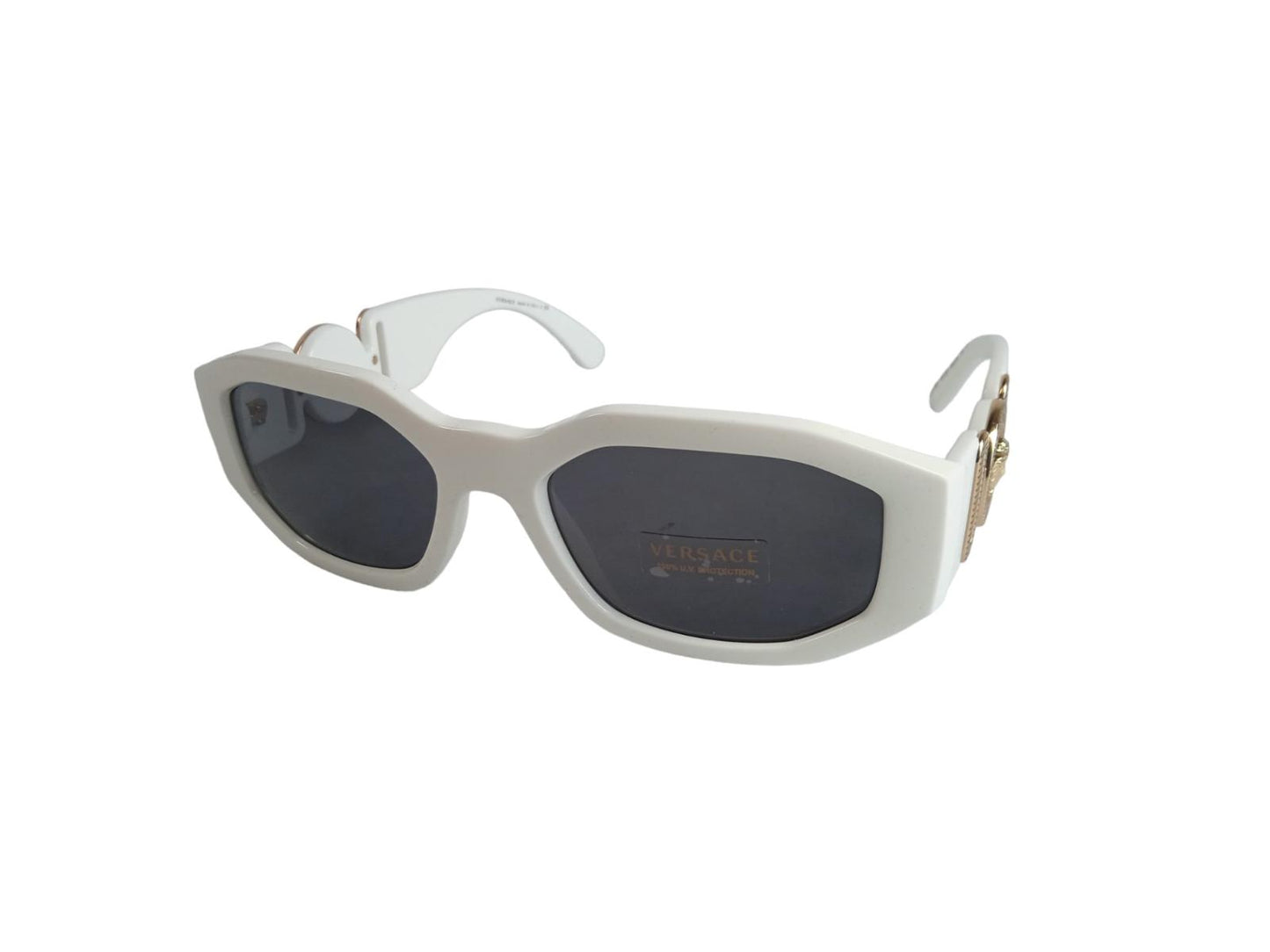 VERSACE Ladies White Biggie Geometric Frame Sunglasses One Size RRP235 NEW