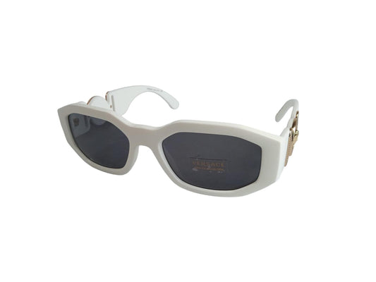 VERSACE Ladies White Biggie Geometric Frame Sunglasses One Size RRP235 NEW
