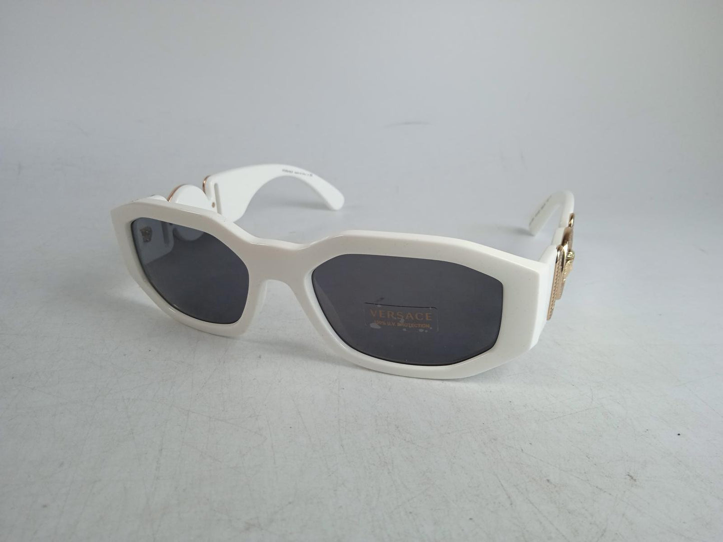 VERSACE Ladies White Biggie Geometric Frame Sunglasses One Size RRP235 NEW