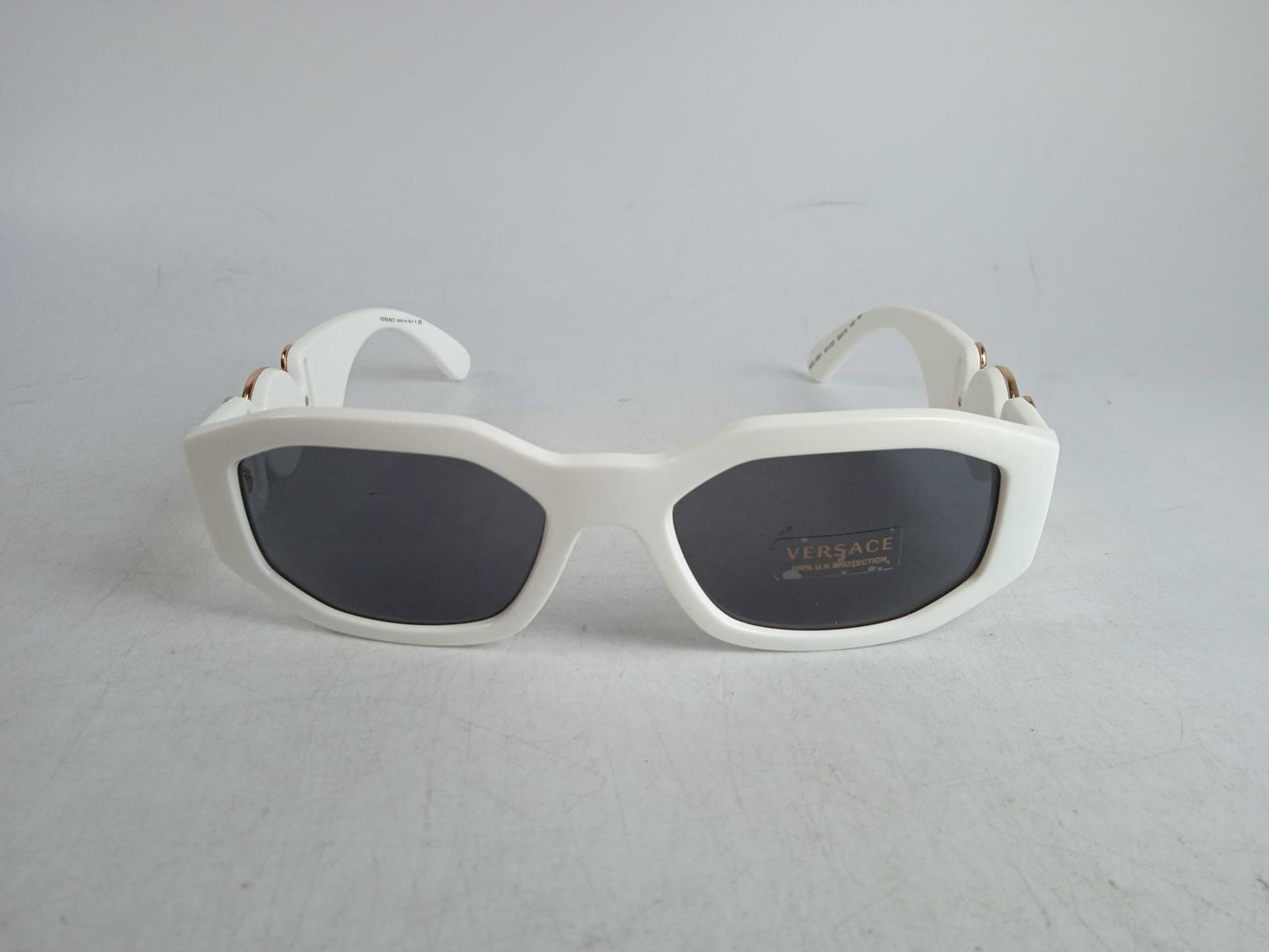 VERSACE Ladies White Biggie Geometric Frame Sunglasses One Size RRP235 NEW