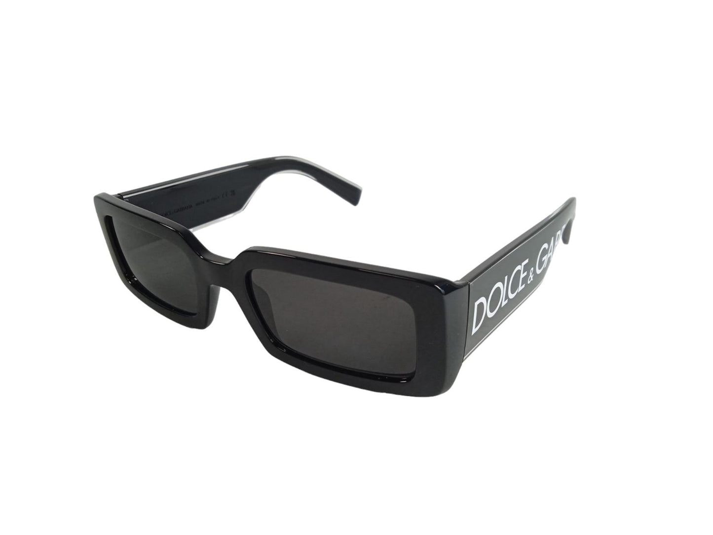 DOLCE & GABBANA Ladies Black Logo Rectangle Sunglasses One Size RRP225 NEW