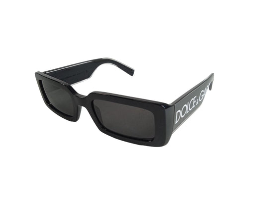 DOLCE & GABBANA Ladies Black Logo Rectangle Sunglasses One Size RRP225 NEW