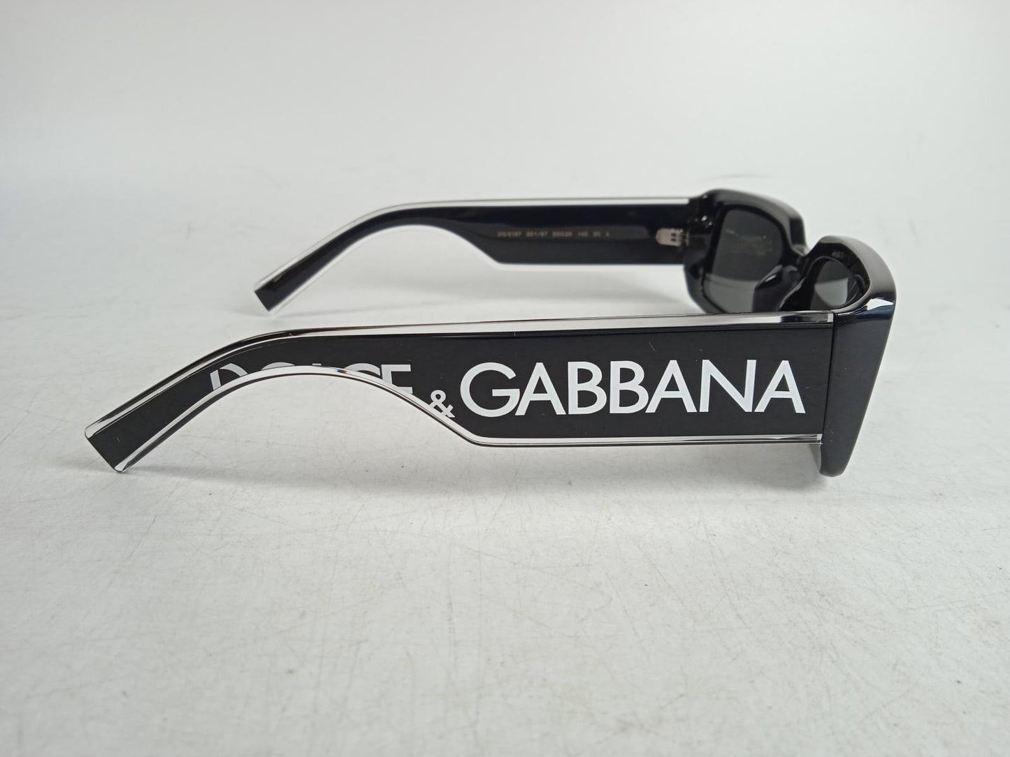DOLCE & GABBANA Ladies Black Logo Rectangle Sunglasses One Size RRP225 NEW