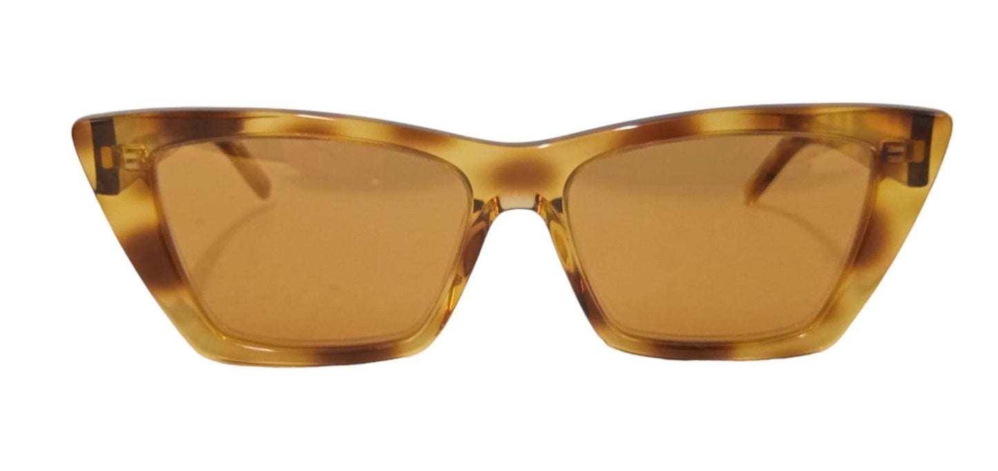 SAINT LAURENT Ladies Brown Tortoiseshell Mica Sunglasses 53-16-145 RRP345 NEW