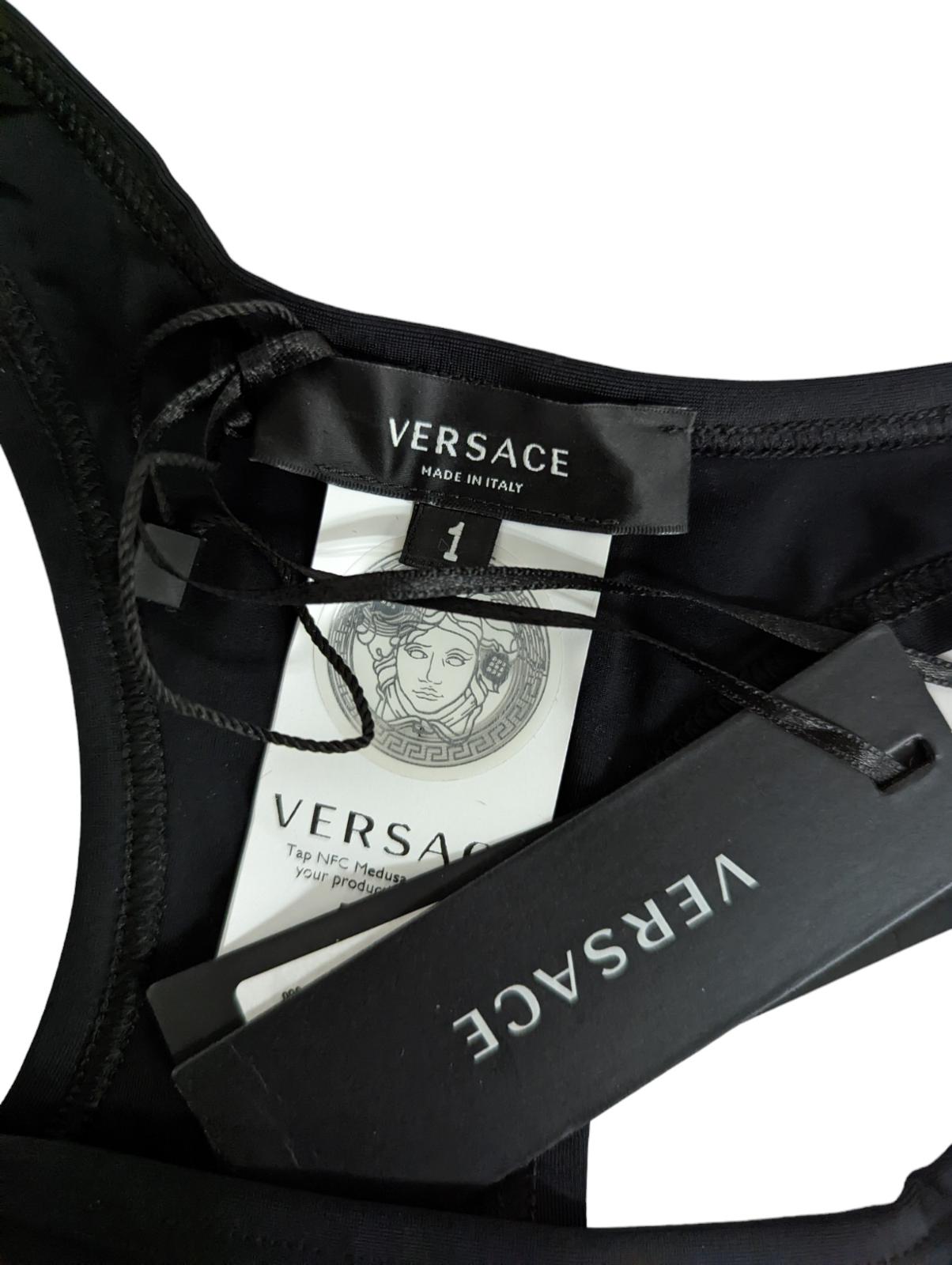 VERSACE Black Performance Bras Medusa Sports Log Waistband Size XS NEW RRP 145