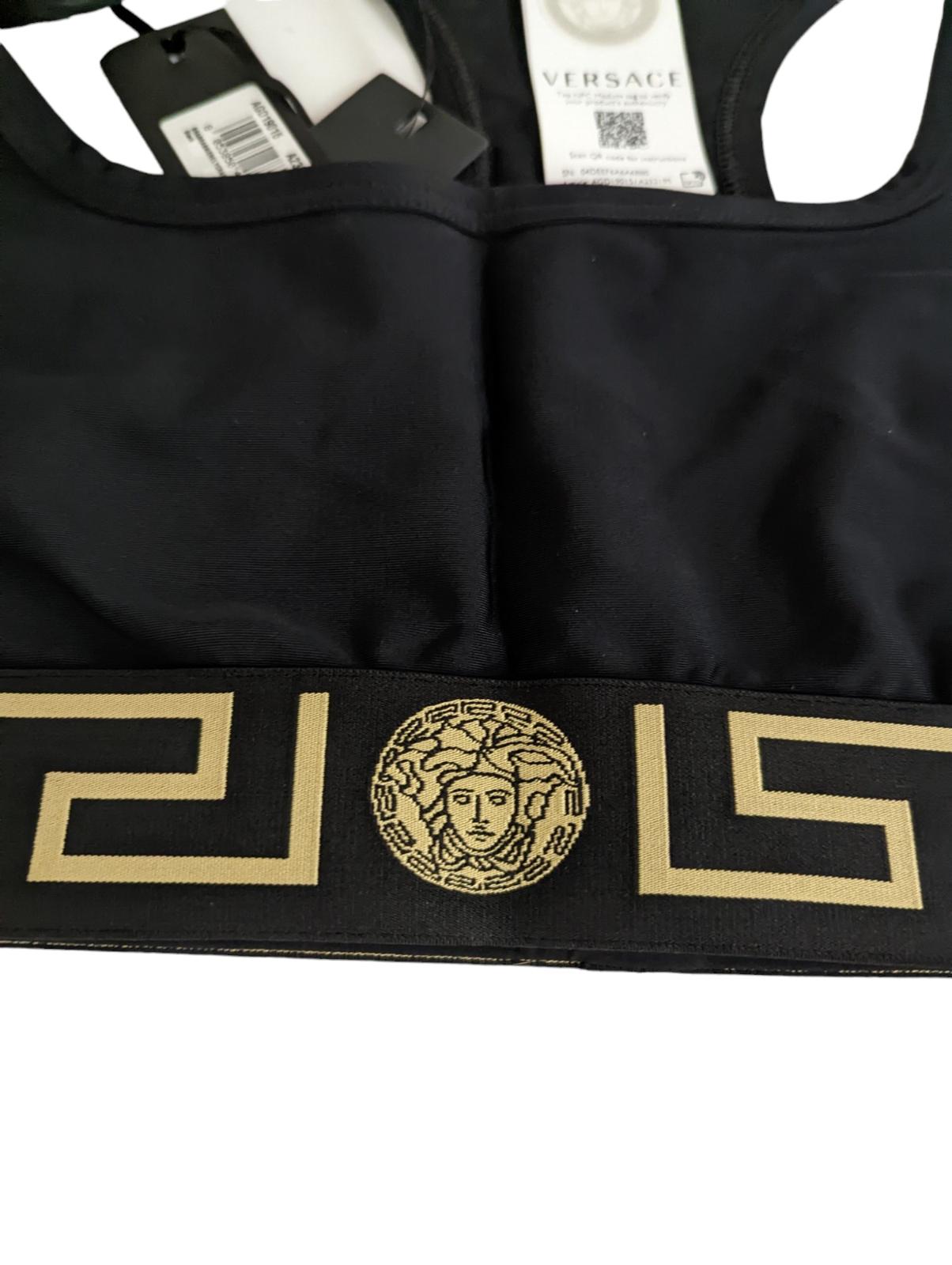 VERSACE Black Performance Bras Medusa Sports Log Waistband Size S NEW RRP 145