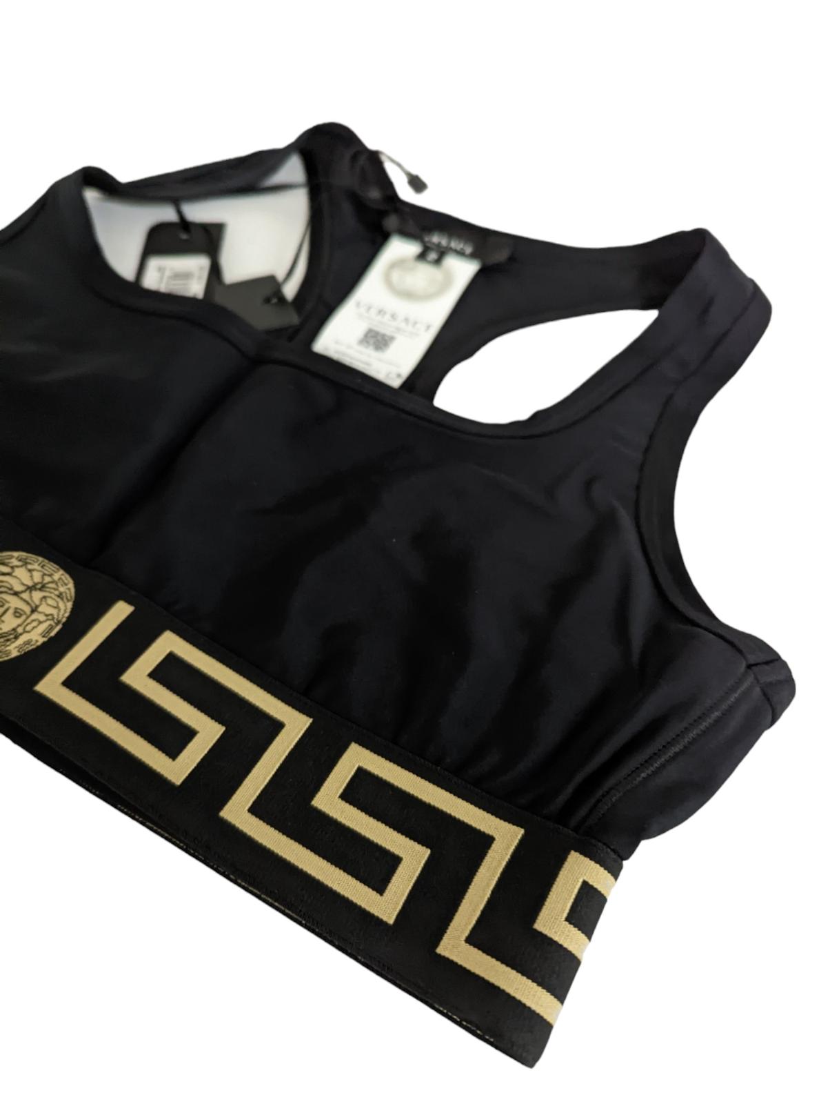 VERSACE Black Performance Bras Medusa Sports Log Waistband Size S NEW RRP 145