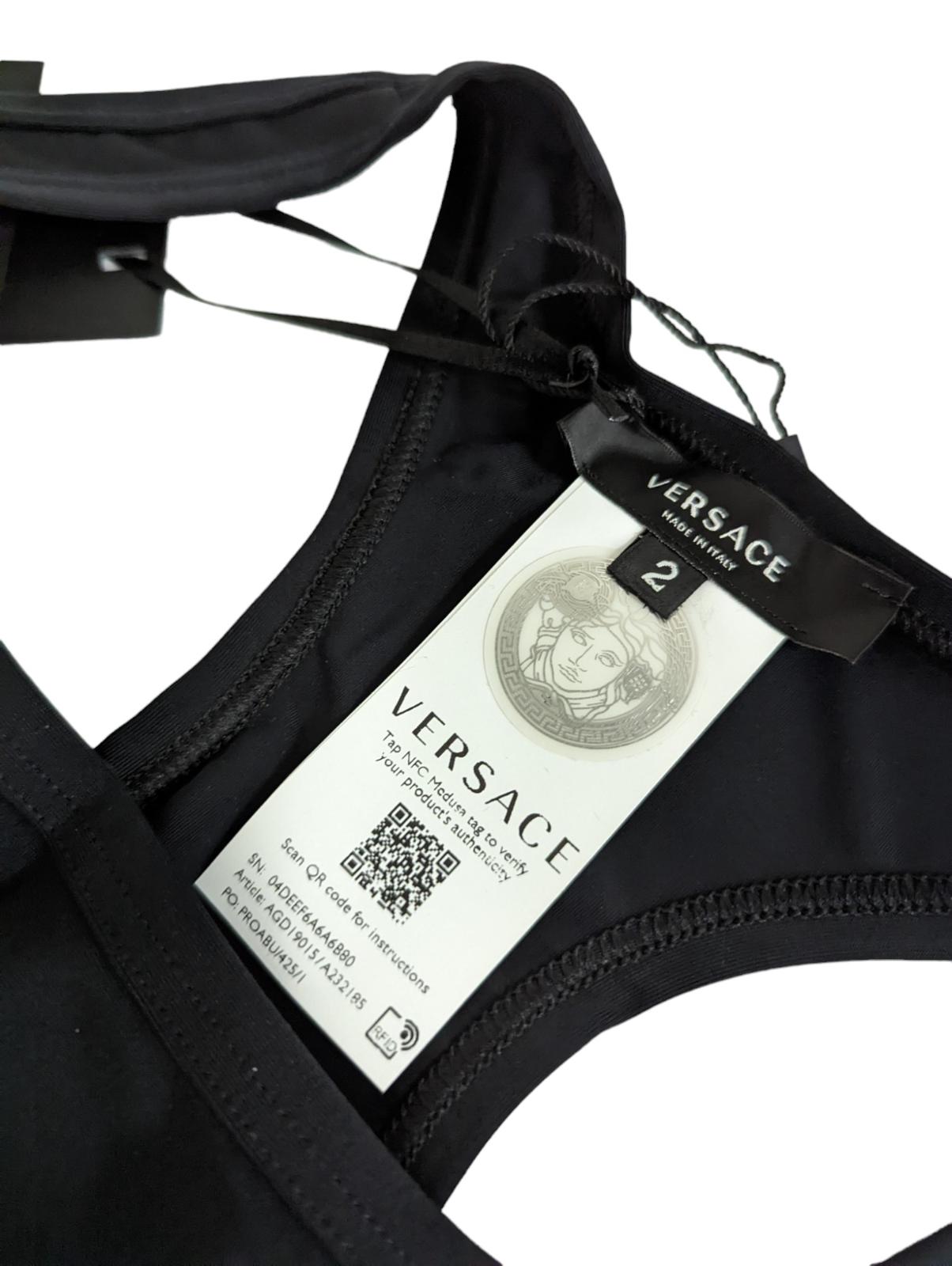 VERSACE Black Performance Bras Medusa Sports Log Waistband Size S NEW RRP 145