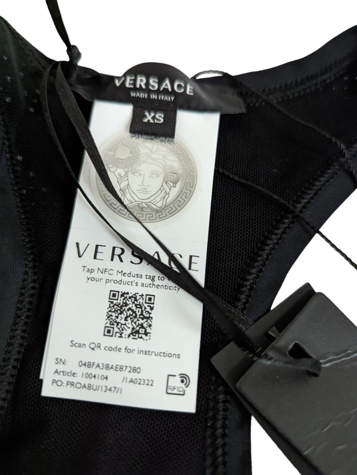 VERSACE Black Performance Bras Greca Waistband Raceback Laser Cut S NEW RRP 245