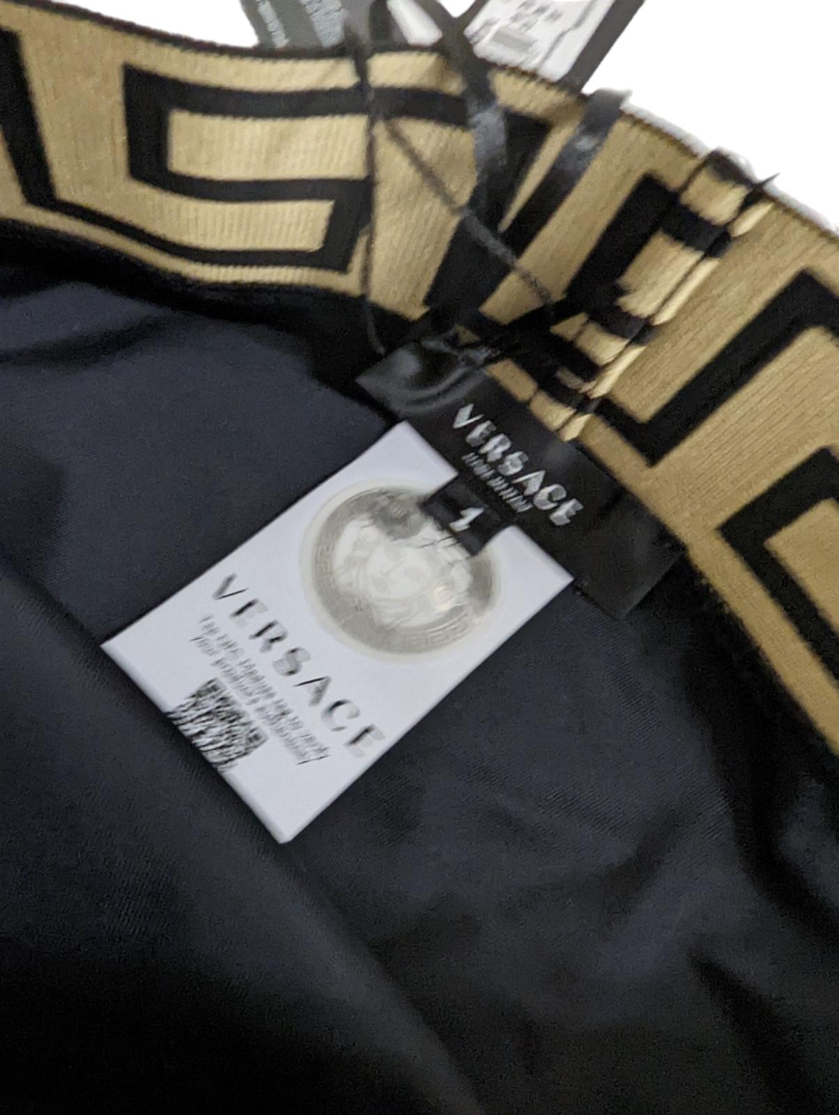 VERSACE Black Bikini Bottoms Swimwear Logo Elasticated Waist XS NEW RRP 120