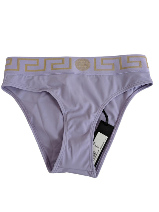 VERSACE Purple Bikini Bottoms Bikini Logo Elasticated Waist XS NEW RRP 120