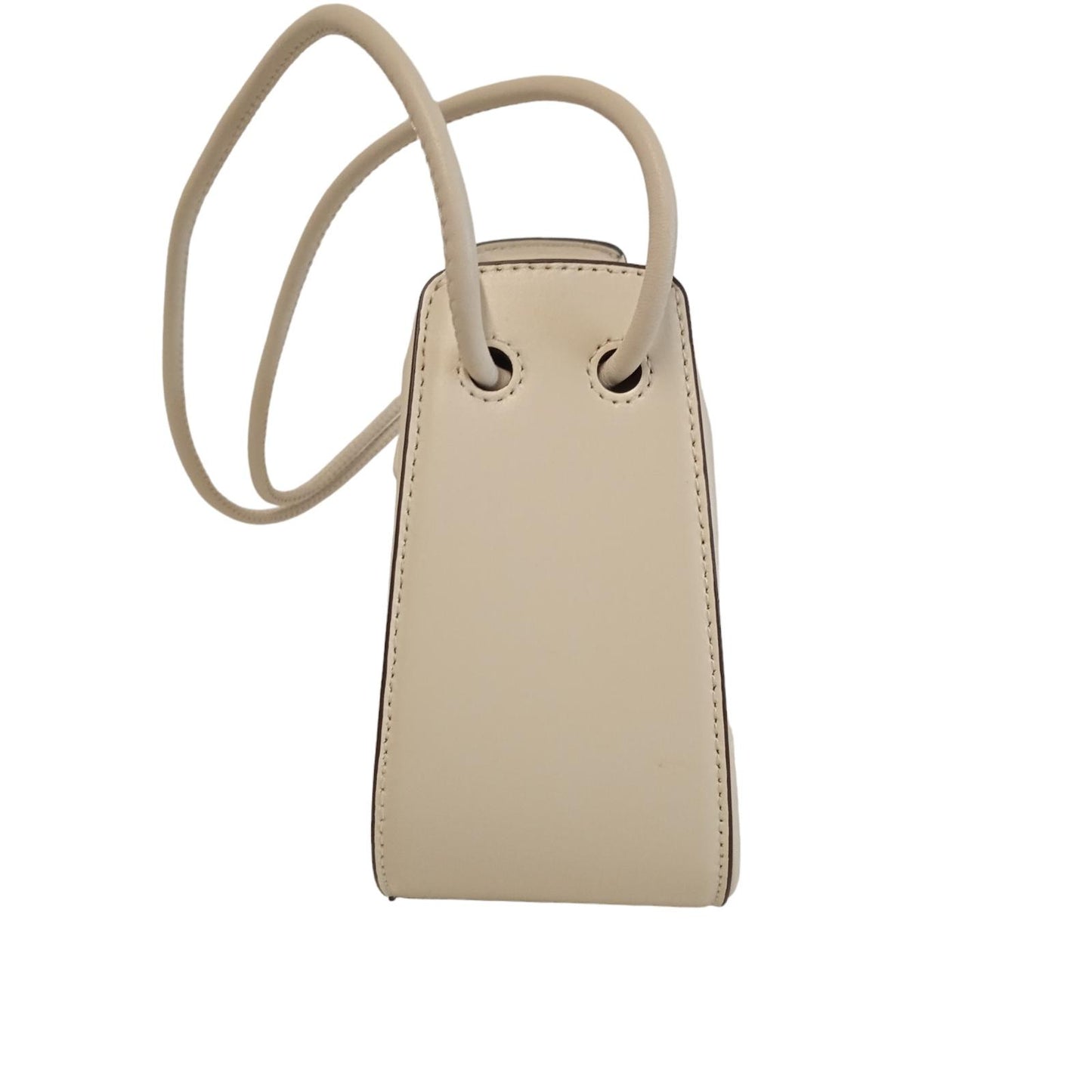 STAUD Ladies Beige Ruched Leather Kiki Shoulder Bag Size Small RRP255 NEW