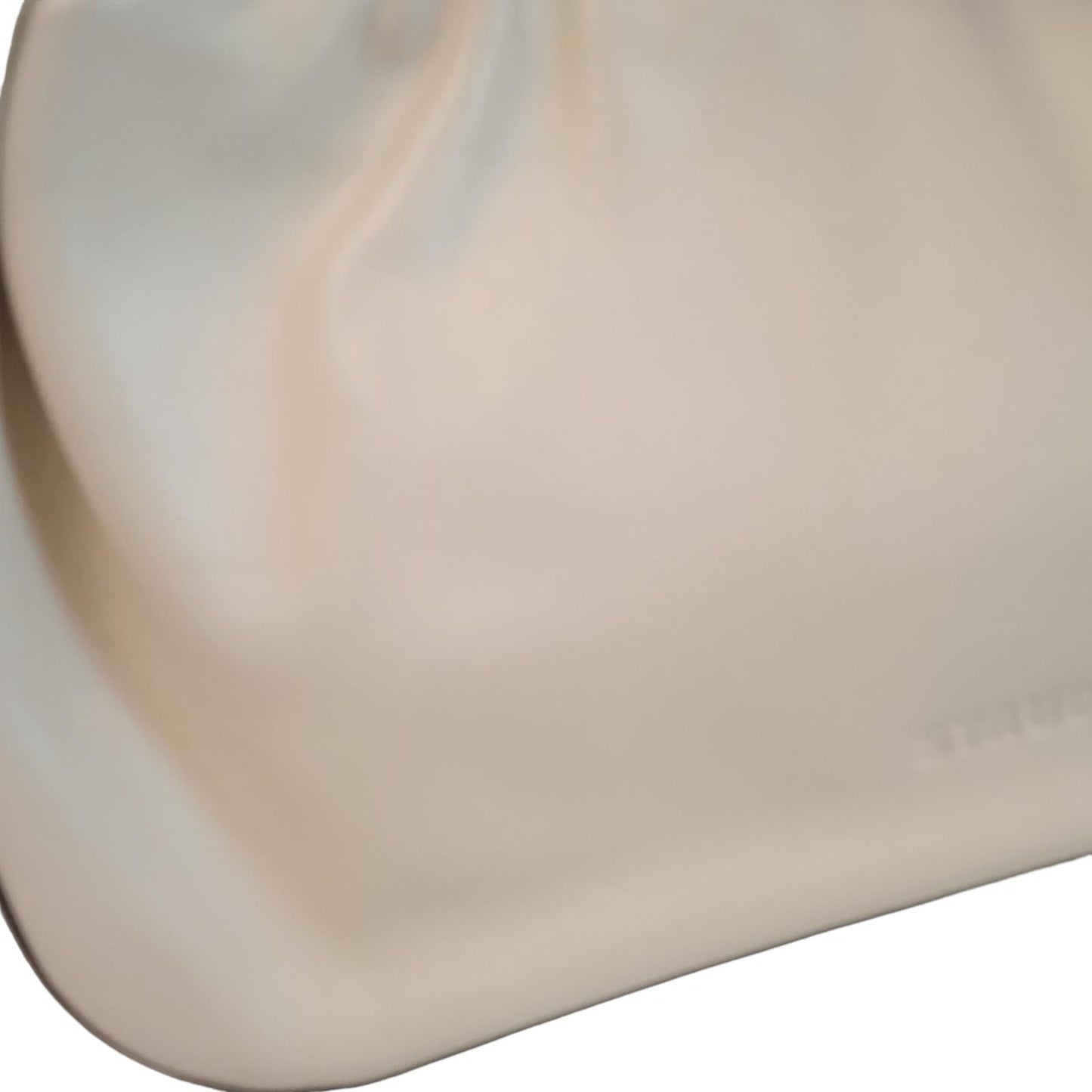STAUD Ladies Beige Ruched Leather Kiki Shoulder Bag Size Small RRP255 NEW